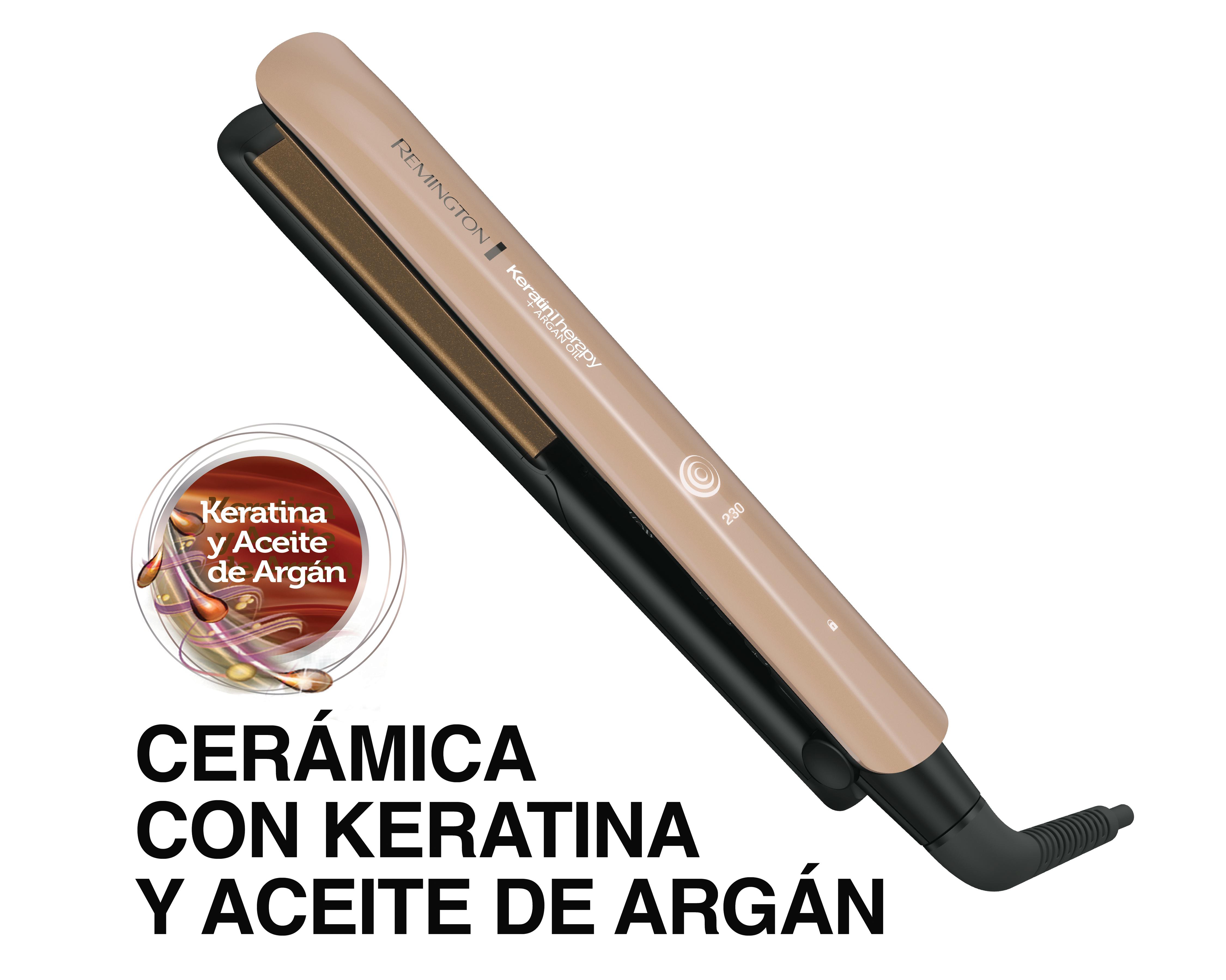 Alaciadora Remington Keratin Therapy Cerámica con Keratina y Aceite de Argán