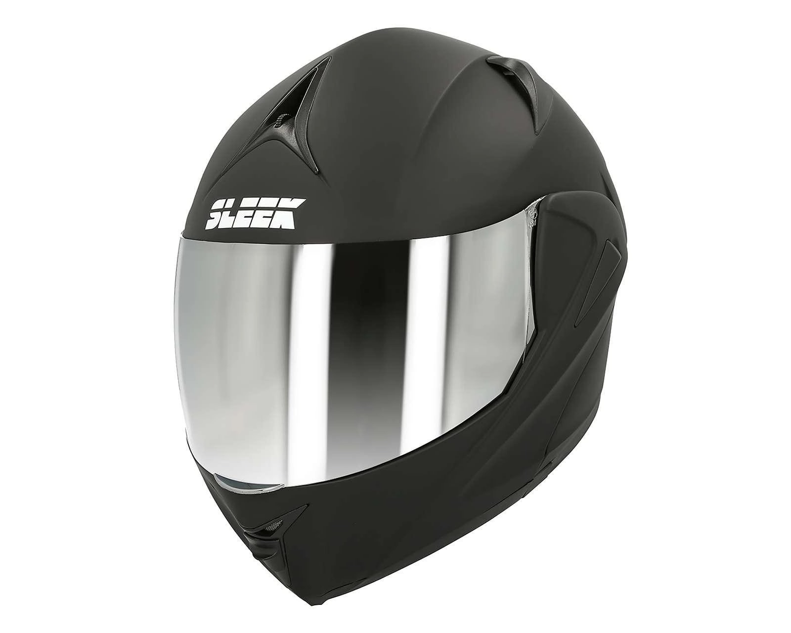 Casco para Motociclista Sleek Mediano Visor Doble Negro