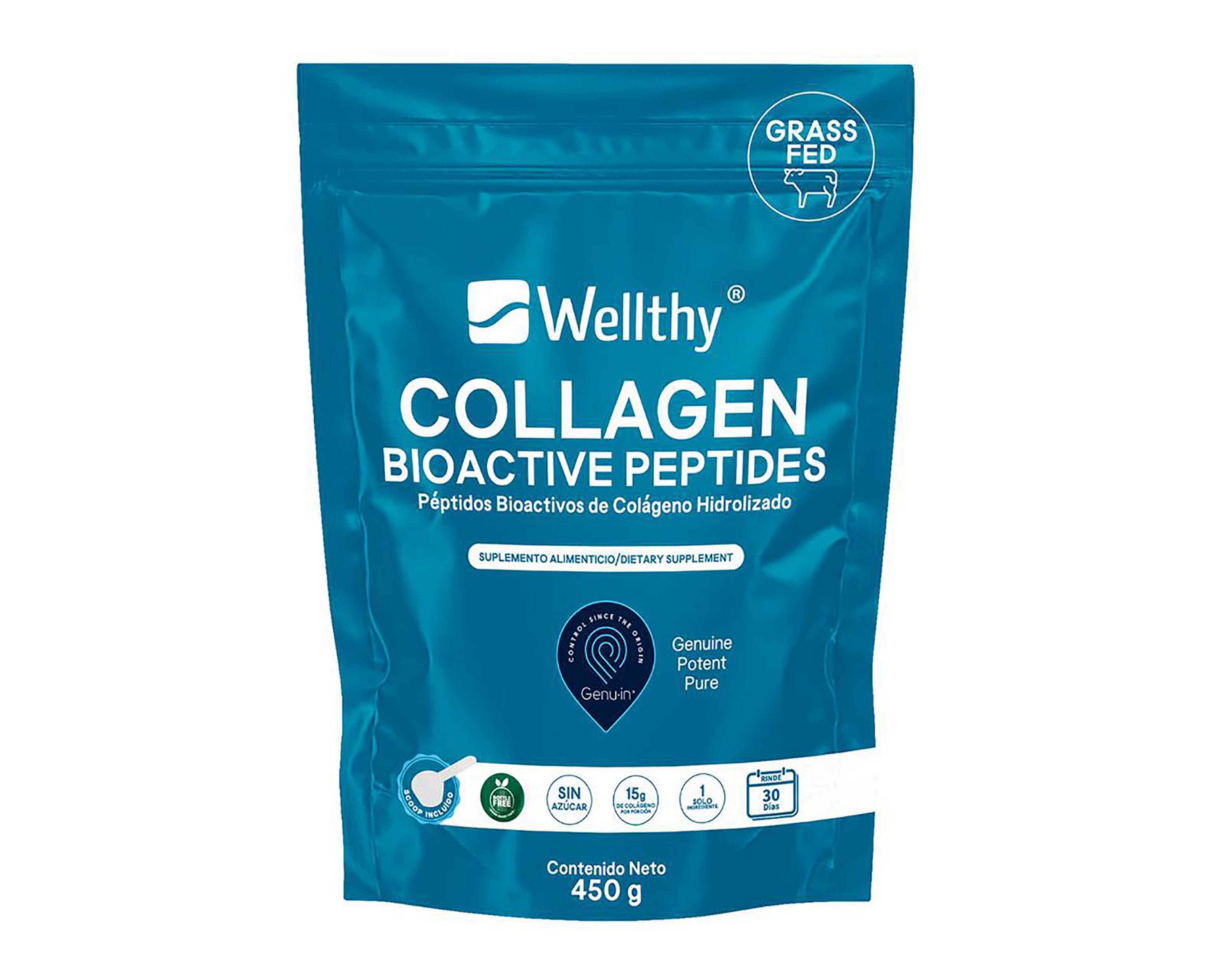 Suplemento Alimenticio Wellthy Péptidos Bioactivos de Colágeno Hidrolizado 450 g