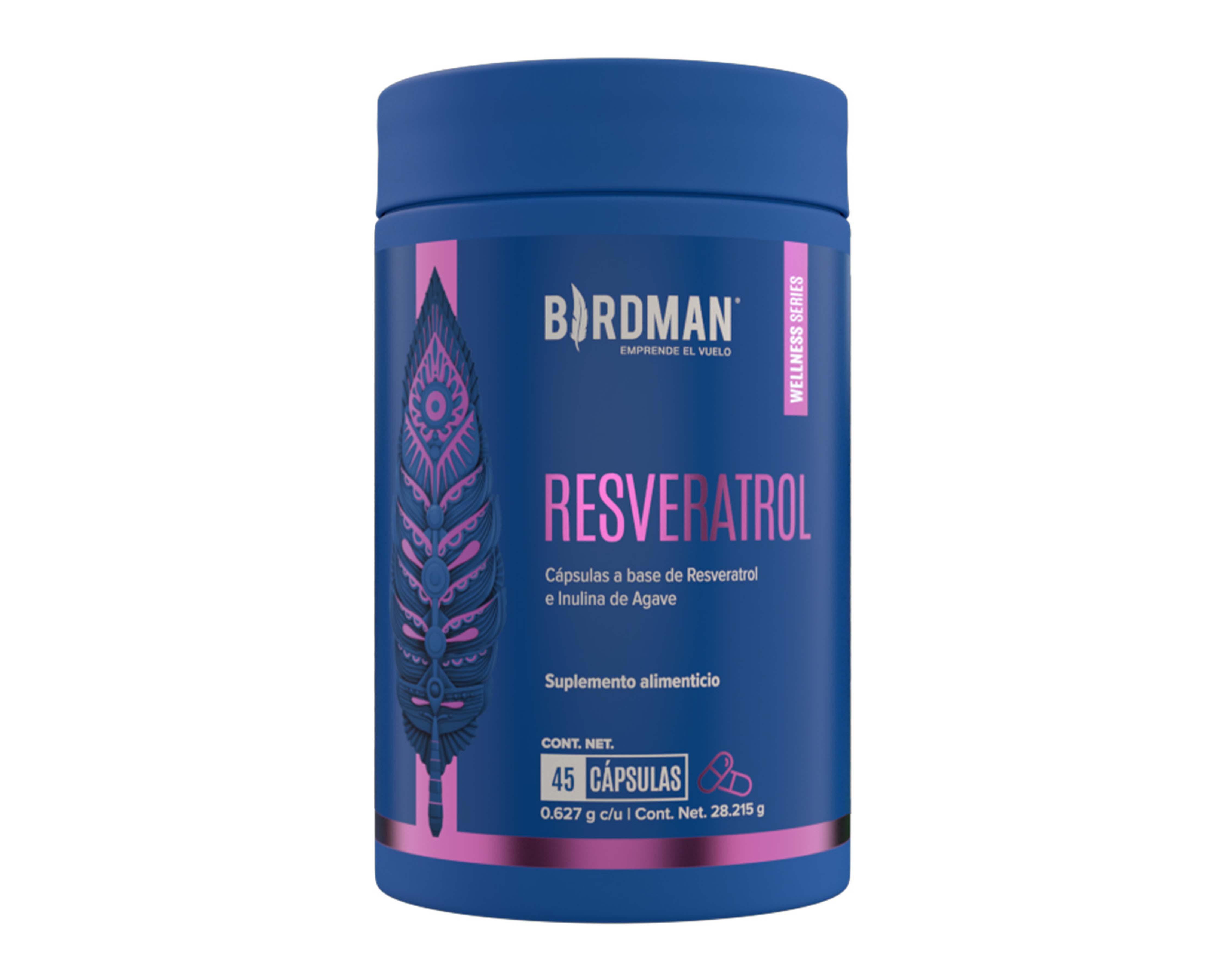 Suplemento Alimenticio Birdman Resveratrol 45 Cápsulas