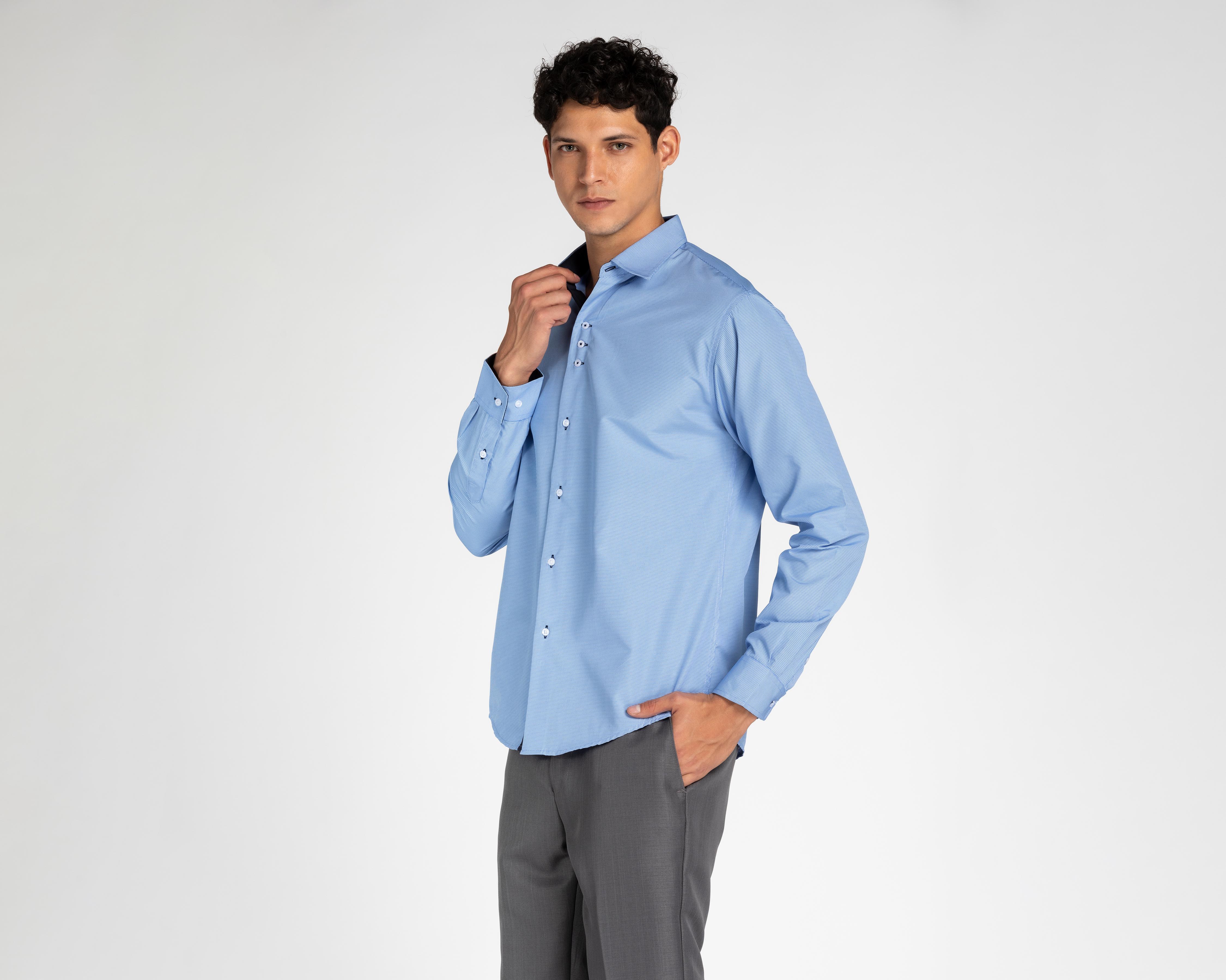Camisa Casual Wall Street Slim Fit con Miniprint
