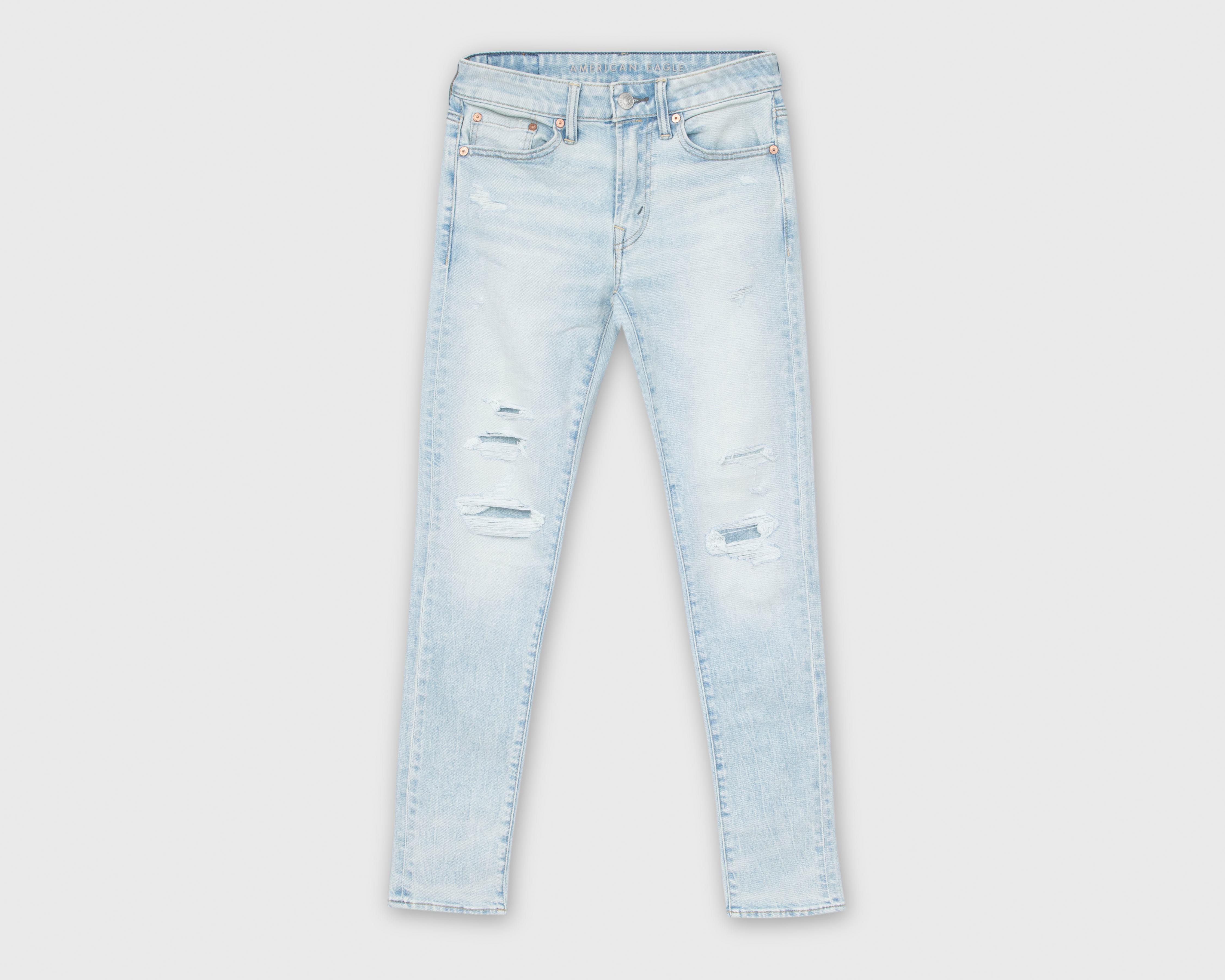 Jeans Skinny Fit American Eagle Light Destroy para Hombre