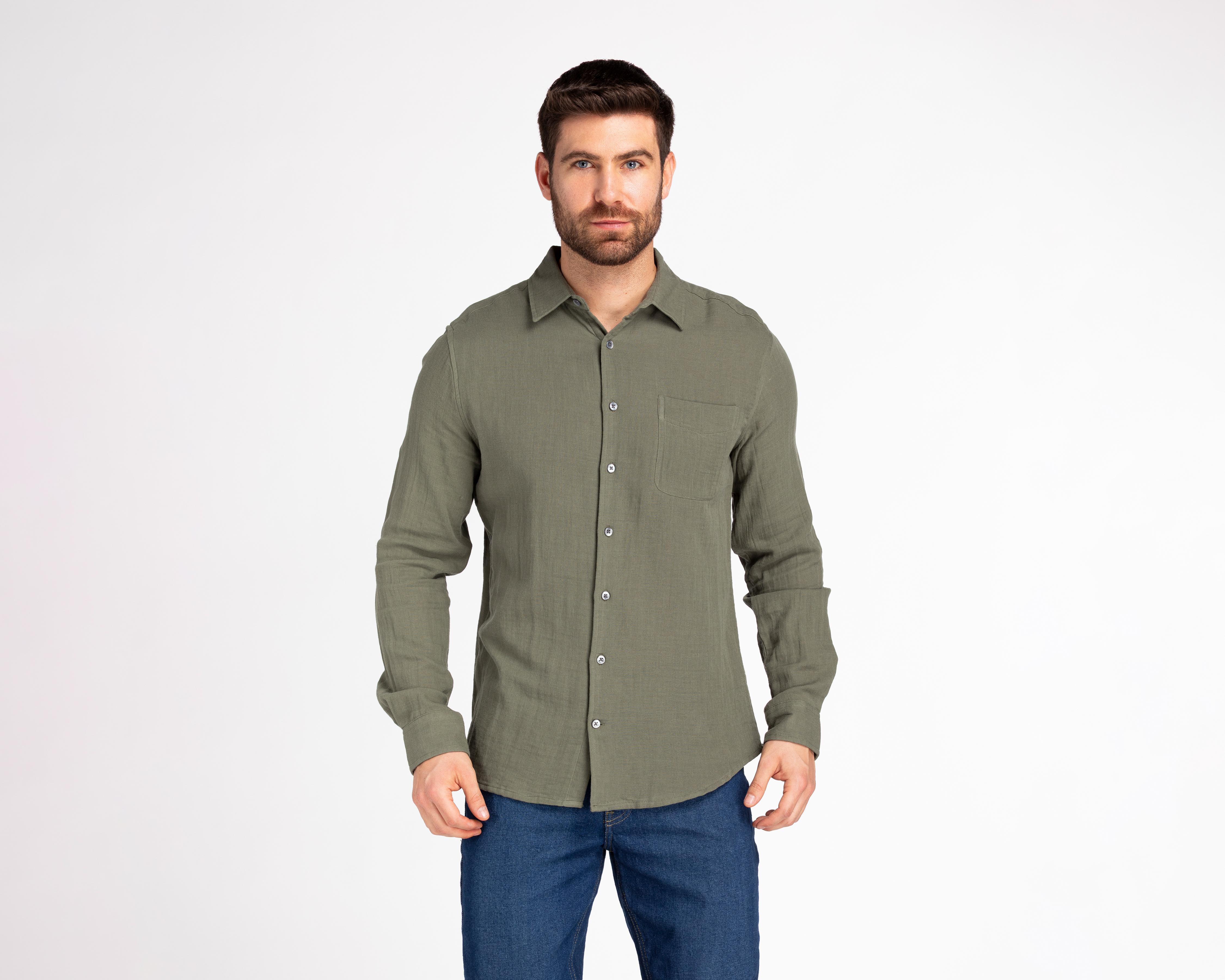 Camisa Casual de Algodón Refill Regular Fit para Hombre