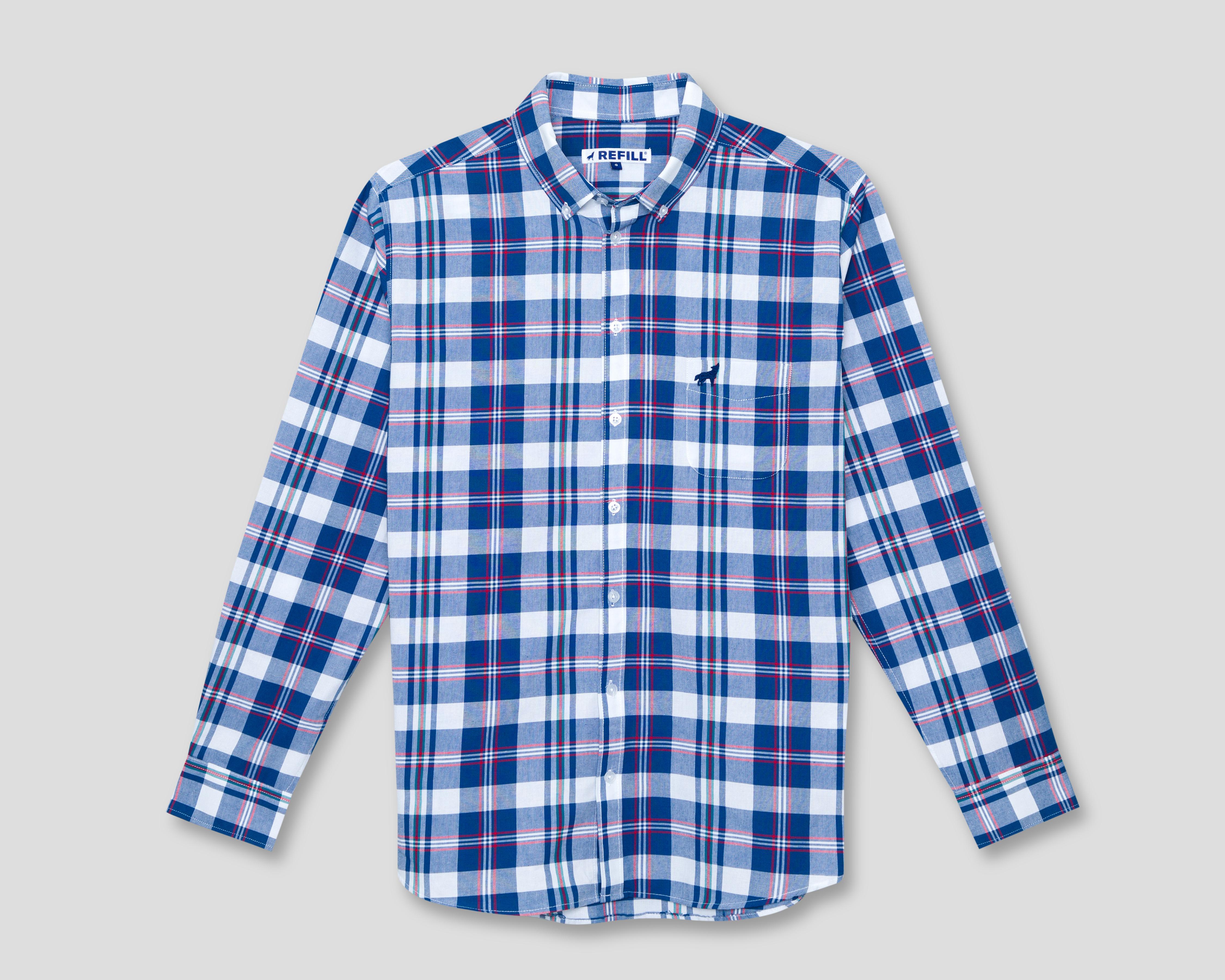 Camisa Casual Refill Regular Fit a Cuadros para Hombre