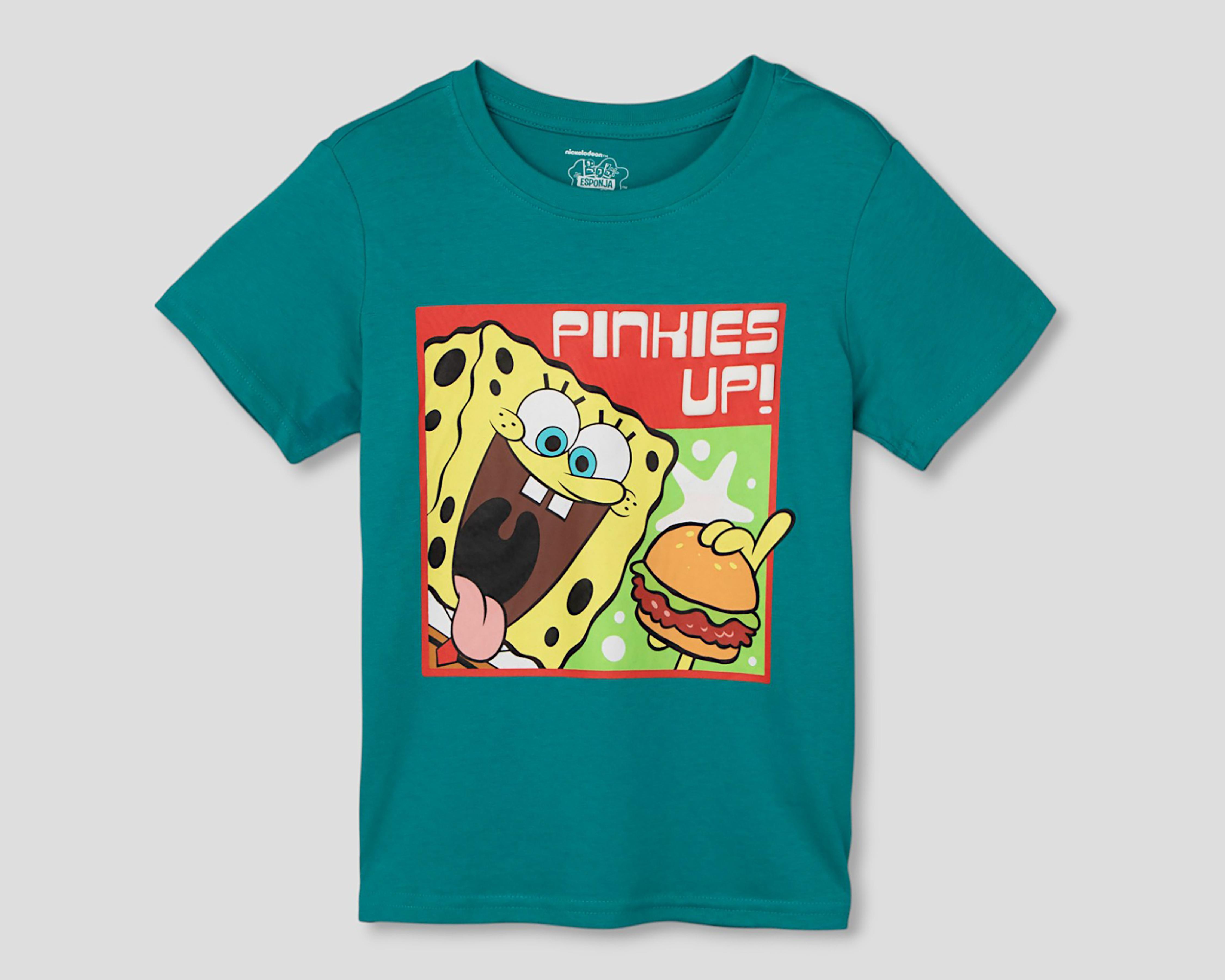 Playera Bob Esponja Manga Corta Estampada para Niño