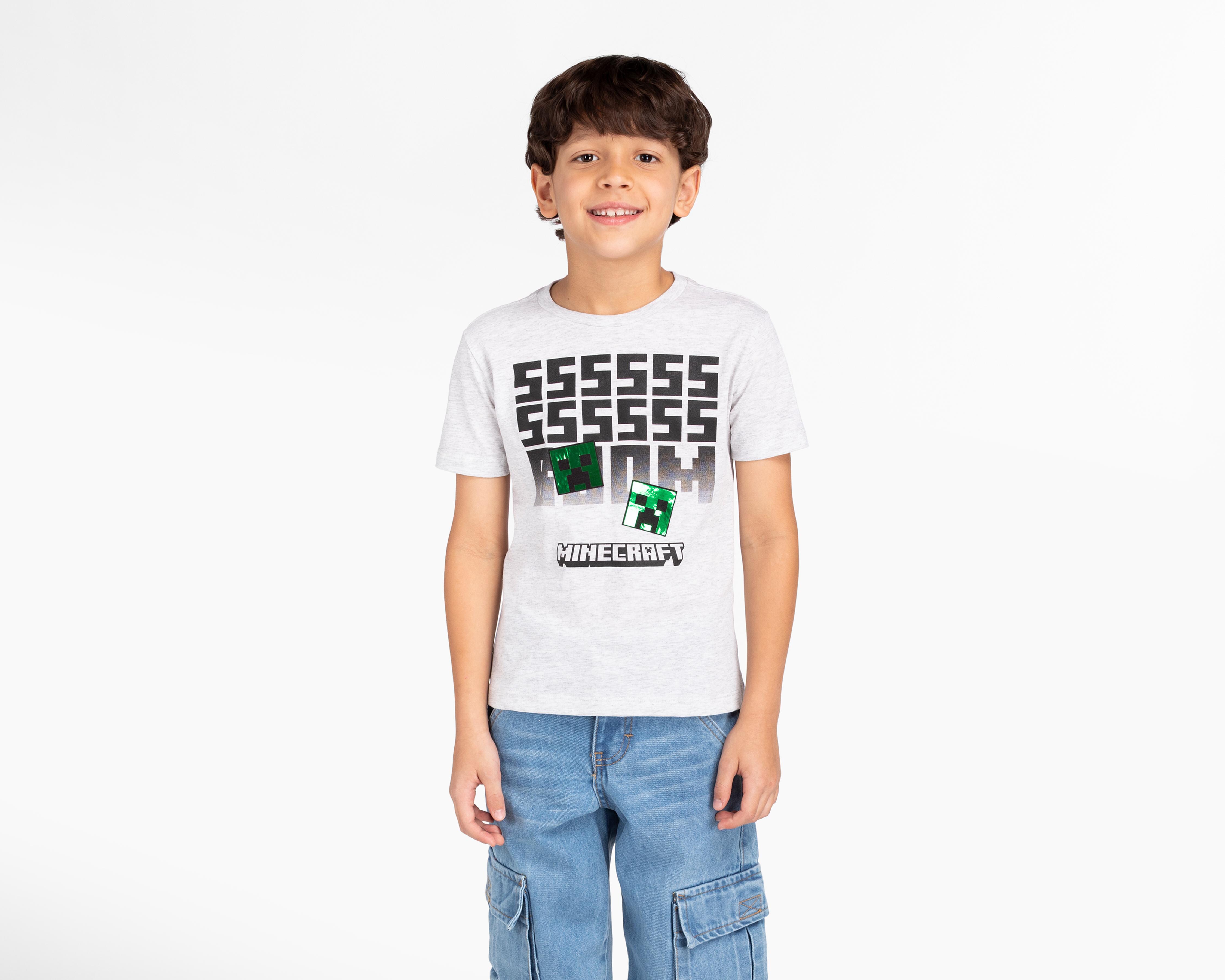 Playera Minecraft Manga Corta para Niño