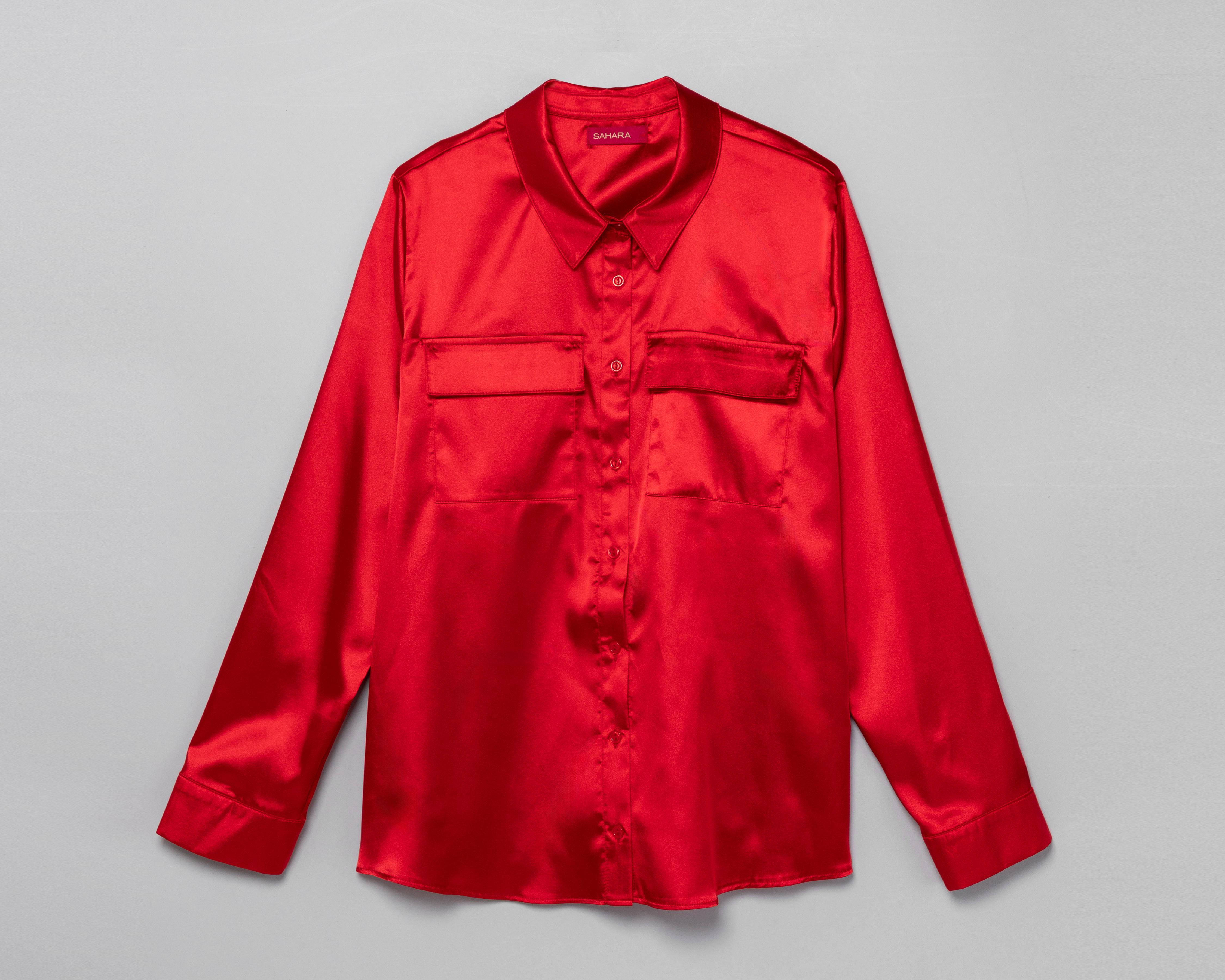 Blusa Sahara Manga Larga Roja