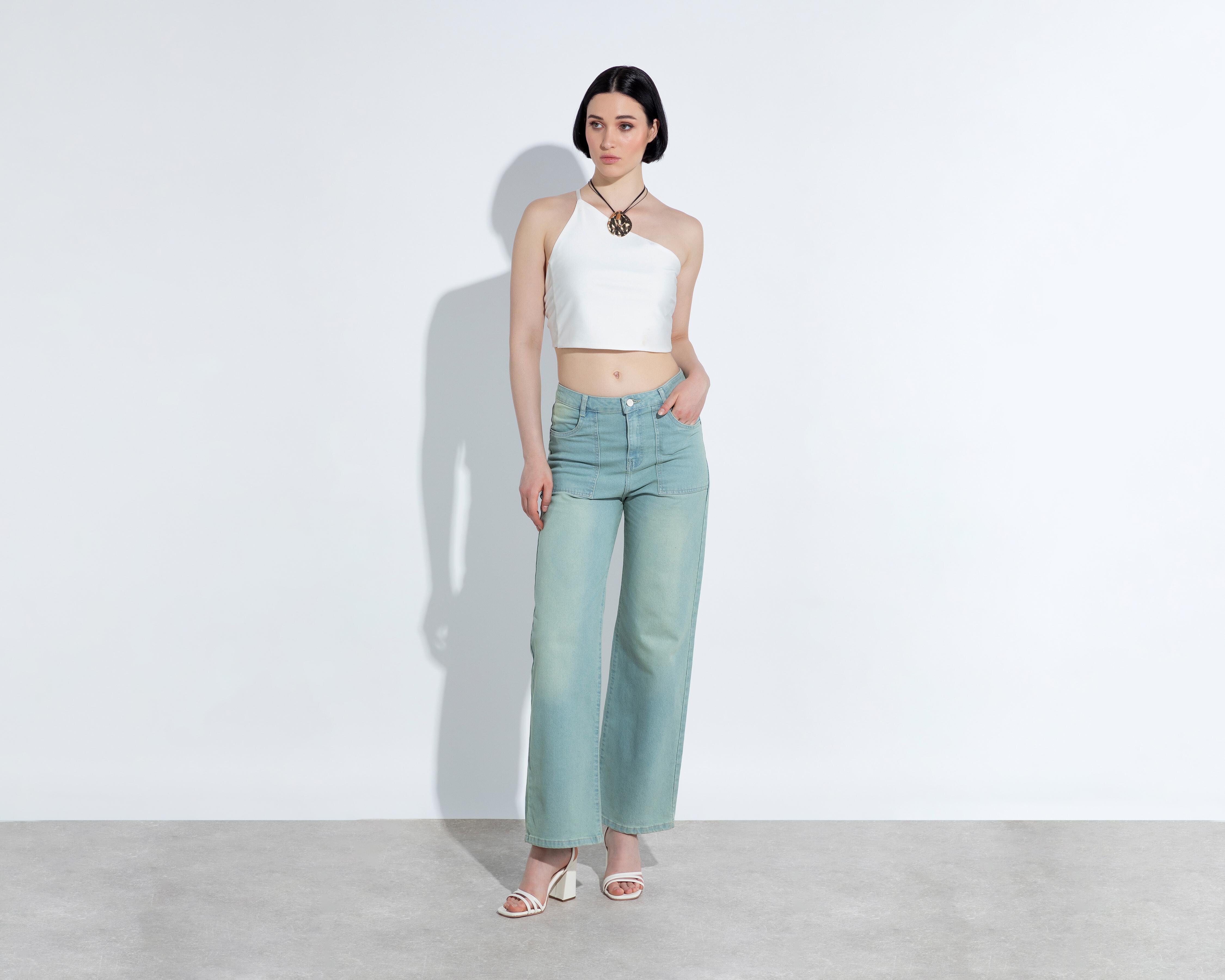 Crop Top Thinner tipo Satín Asimétrico