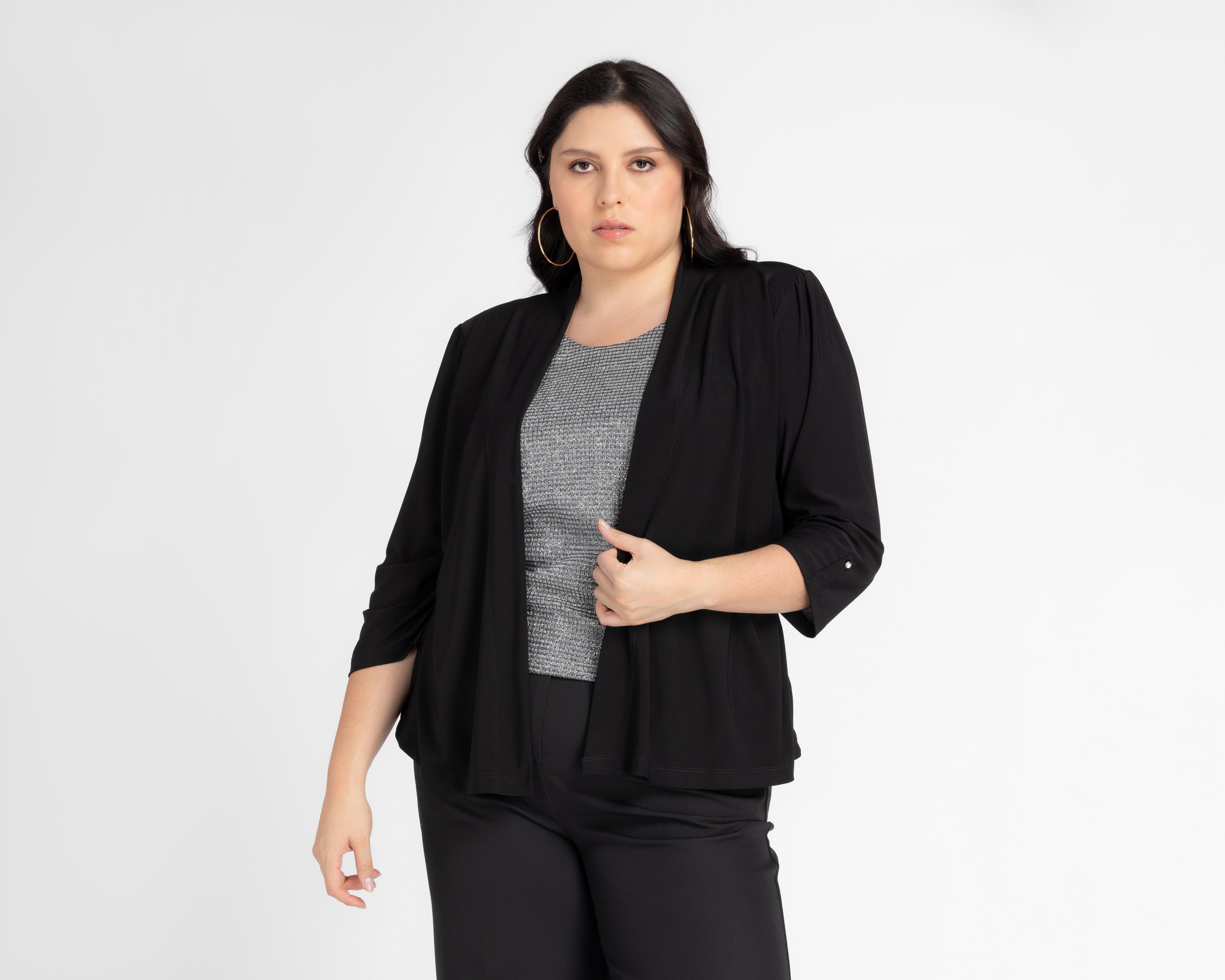Blusa Lady Sun Manga Larga Negra