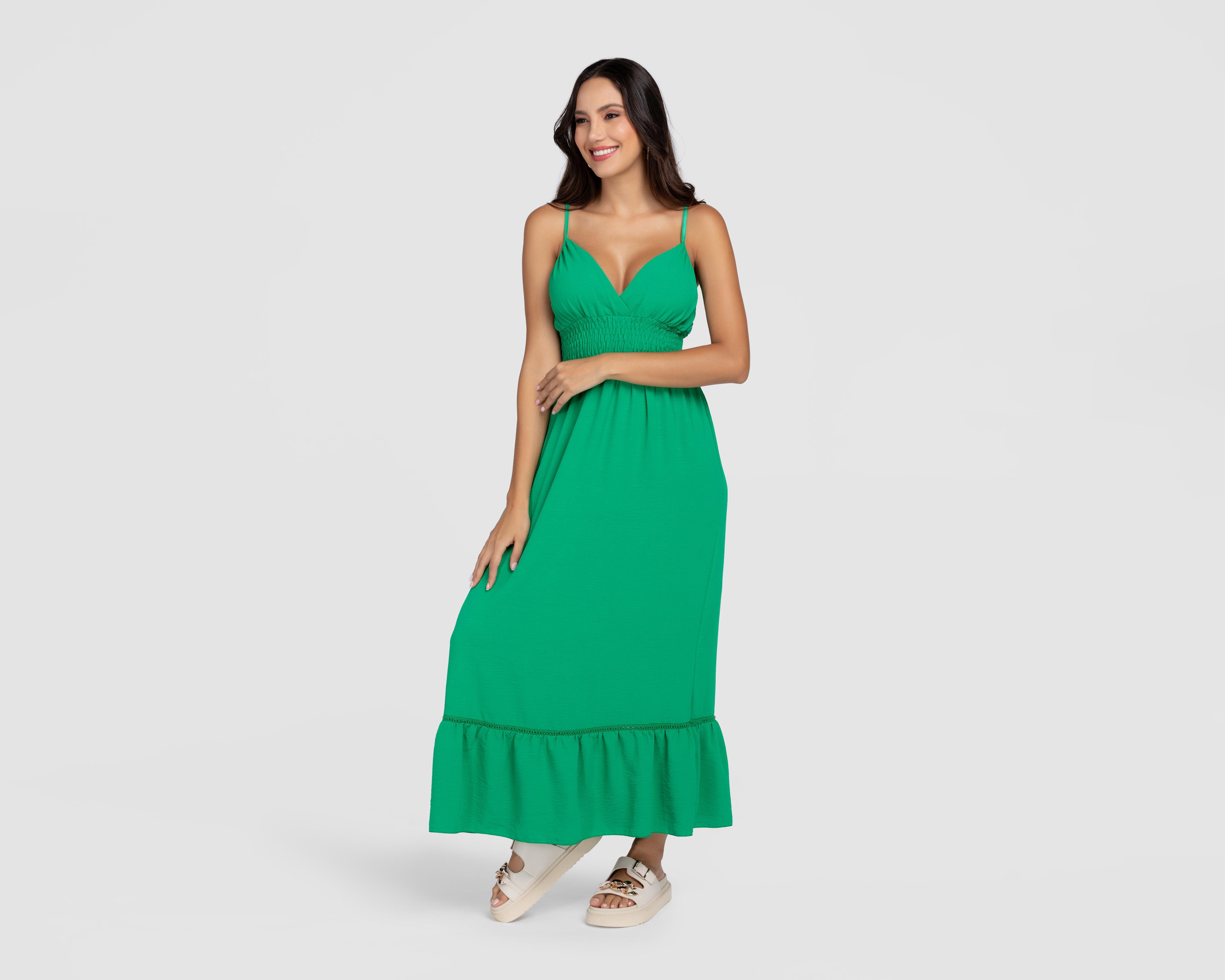 Vestido Casual Sahara sin Mangas Verde