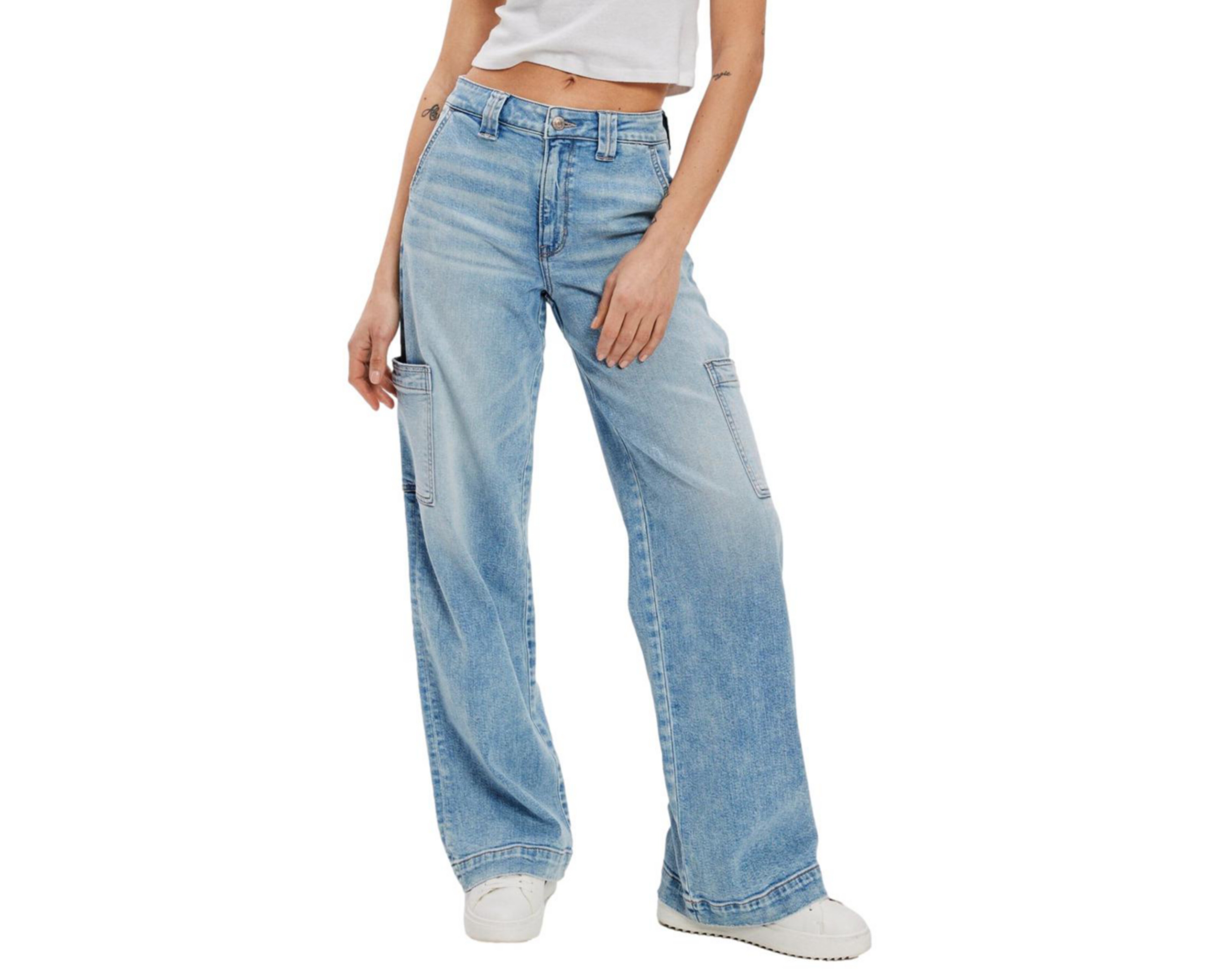 Jeans Super High Rise Baggy Wide Leg American Eagle para Mujer
