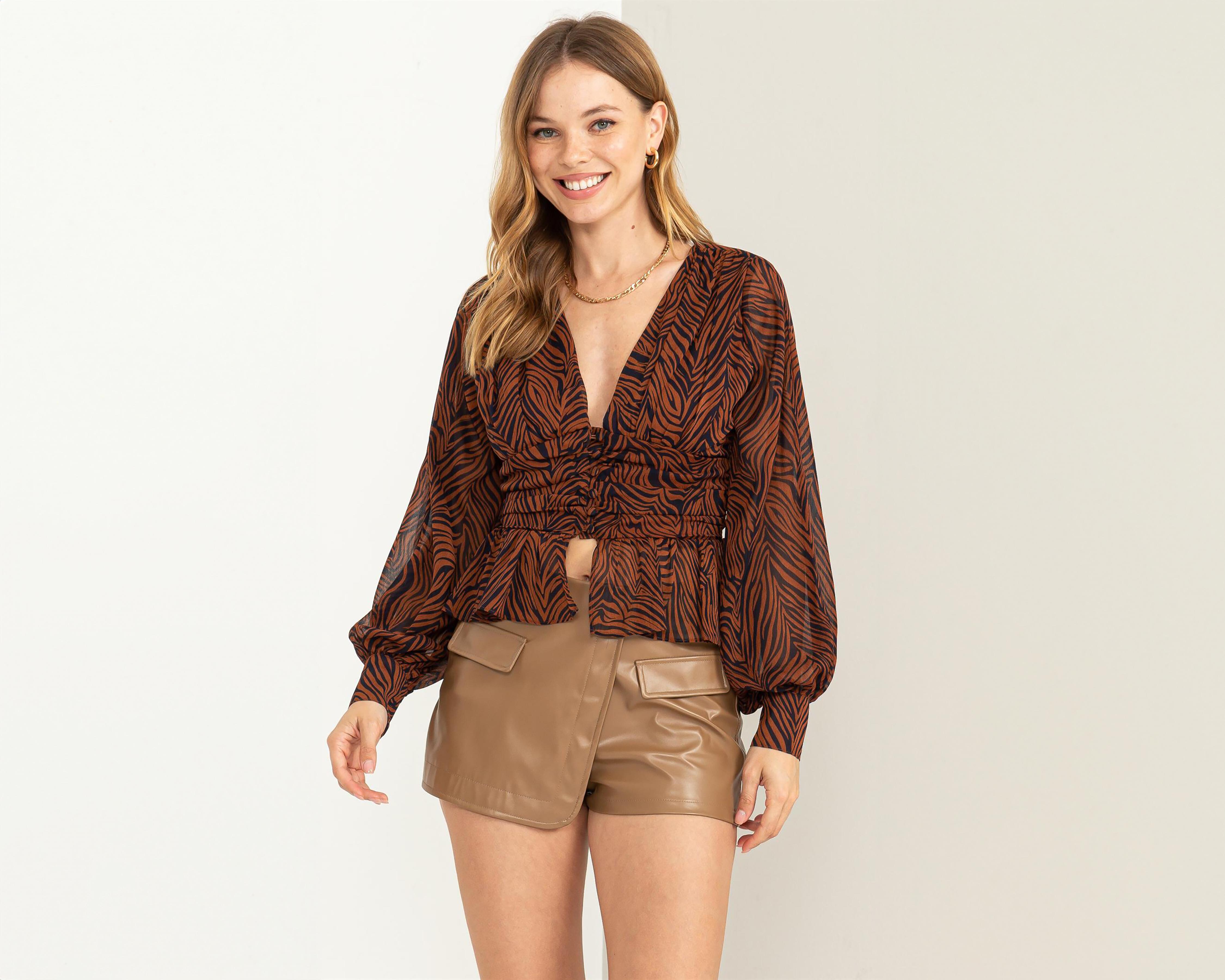 Blusa Sahara Animal Print para Mujer