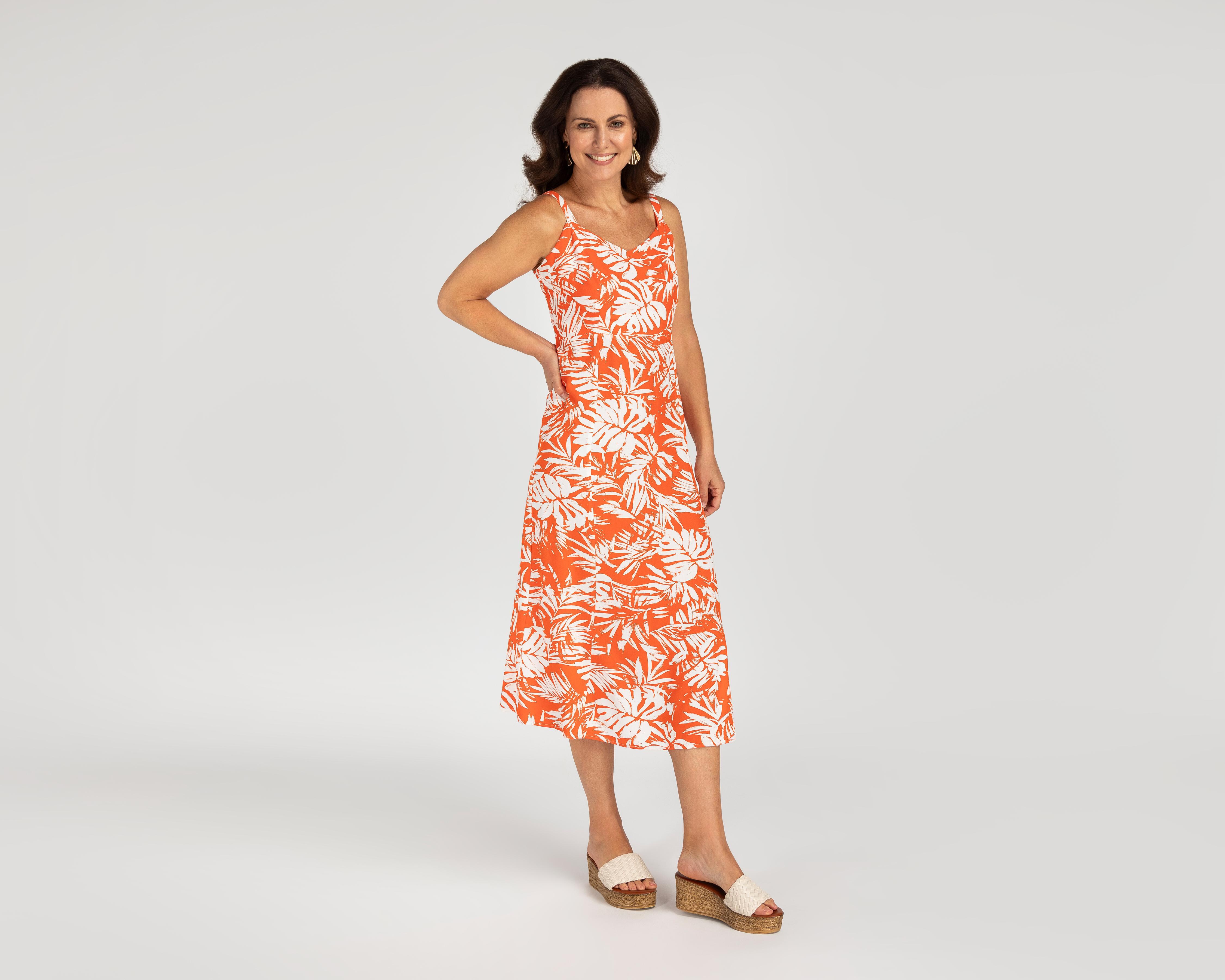 Vestido de Playa Lady Sun Midi Anaranjado
