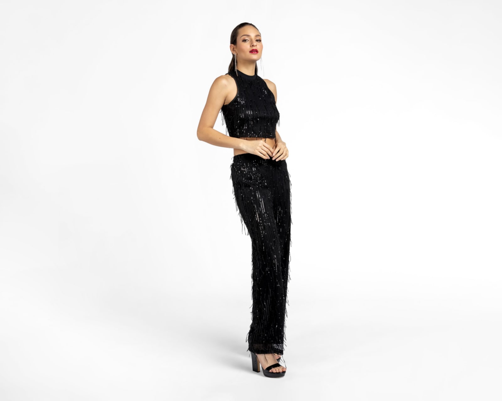 Blusa y Pantalón Jennifer Lopez de Fiesta con Lentejuelas
