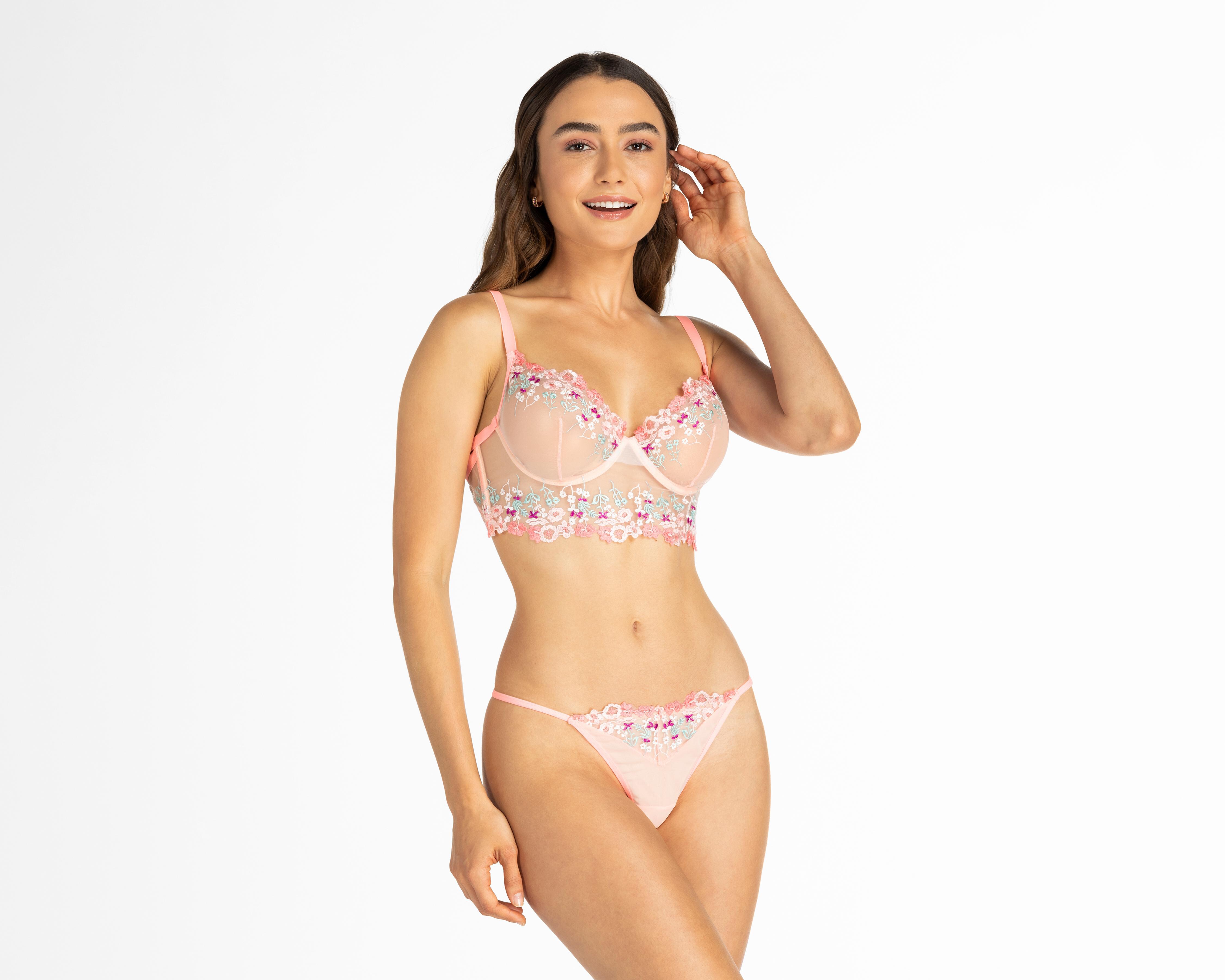 Coordinado de Mesh Jennifer Lopez Copa Completa para Mujer 2 Pack