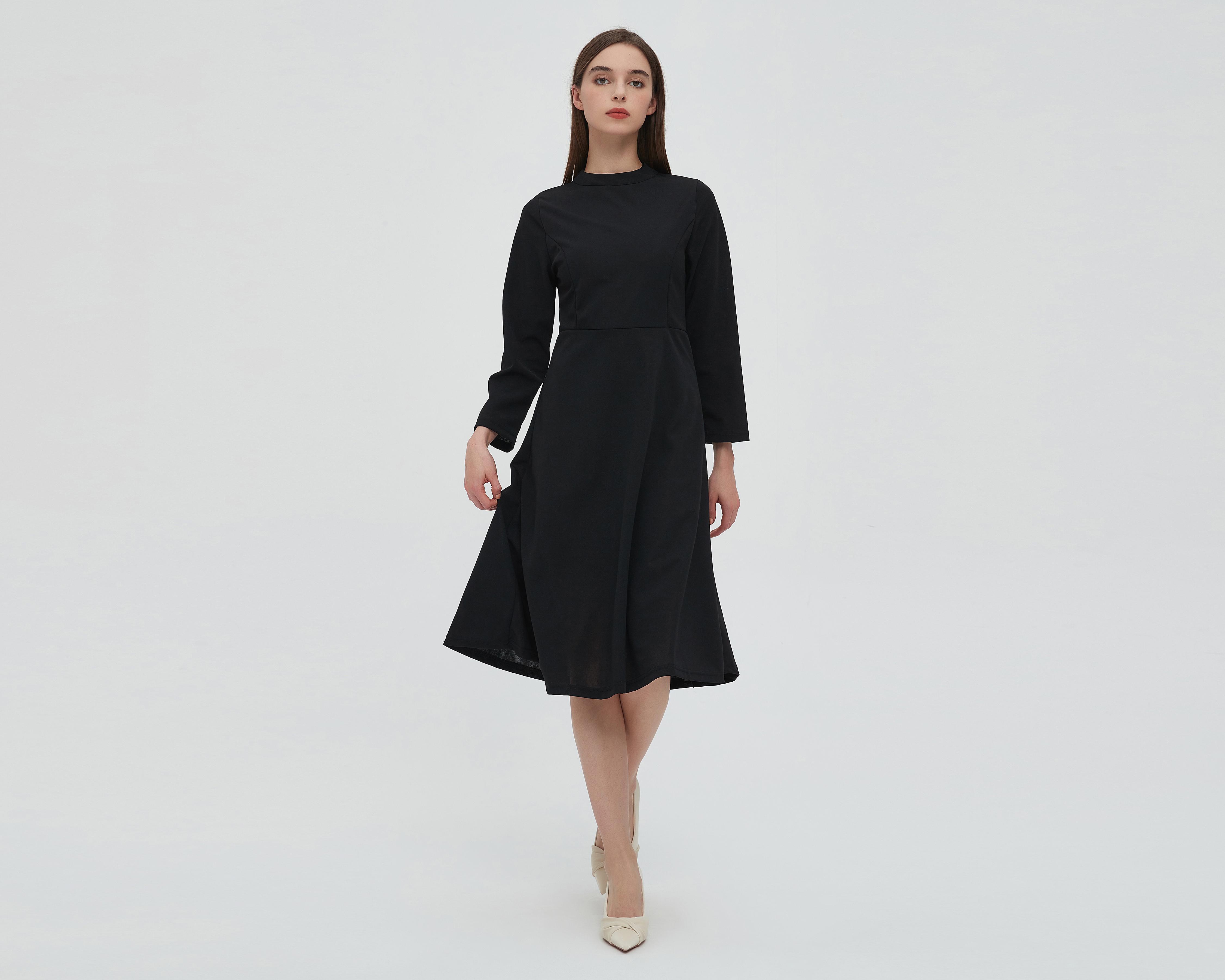 Vestido Sahara Casual Midi Negro