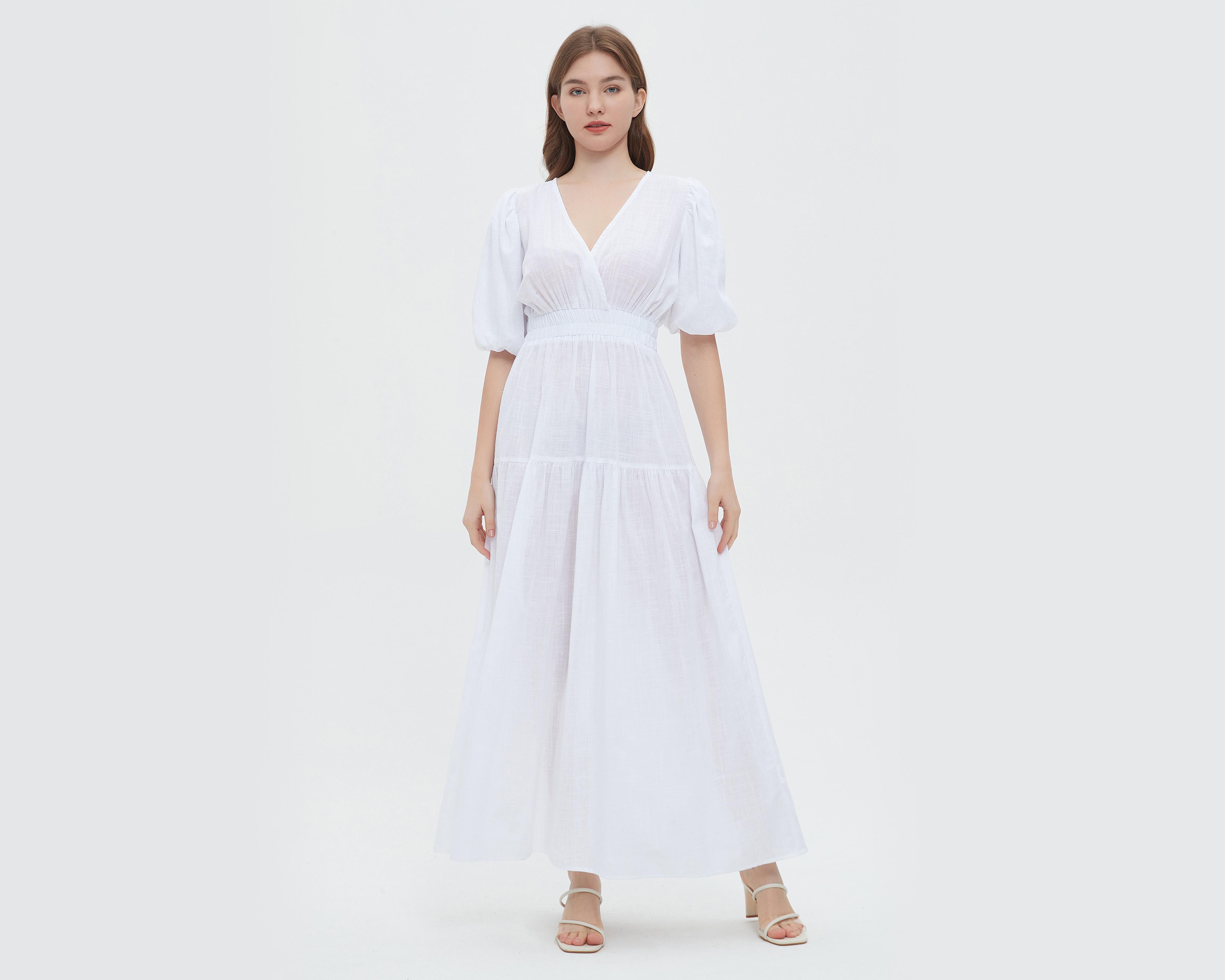 Vestido Sahara Casual Largo Manga Corta