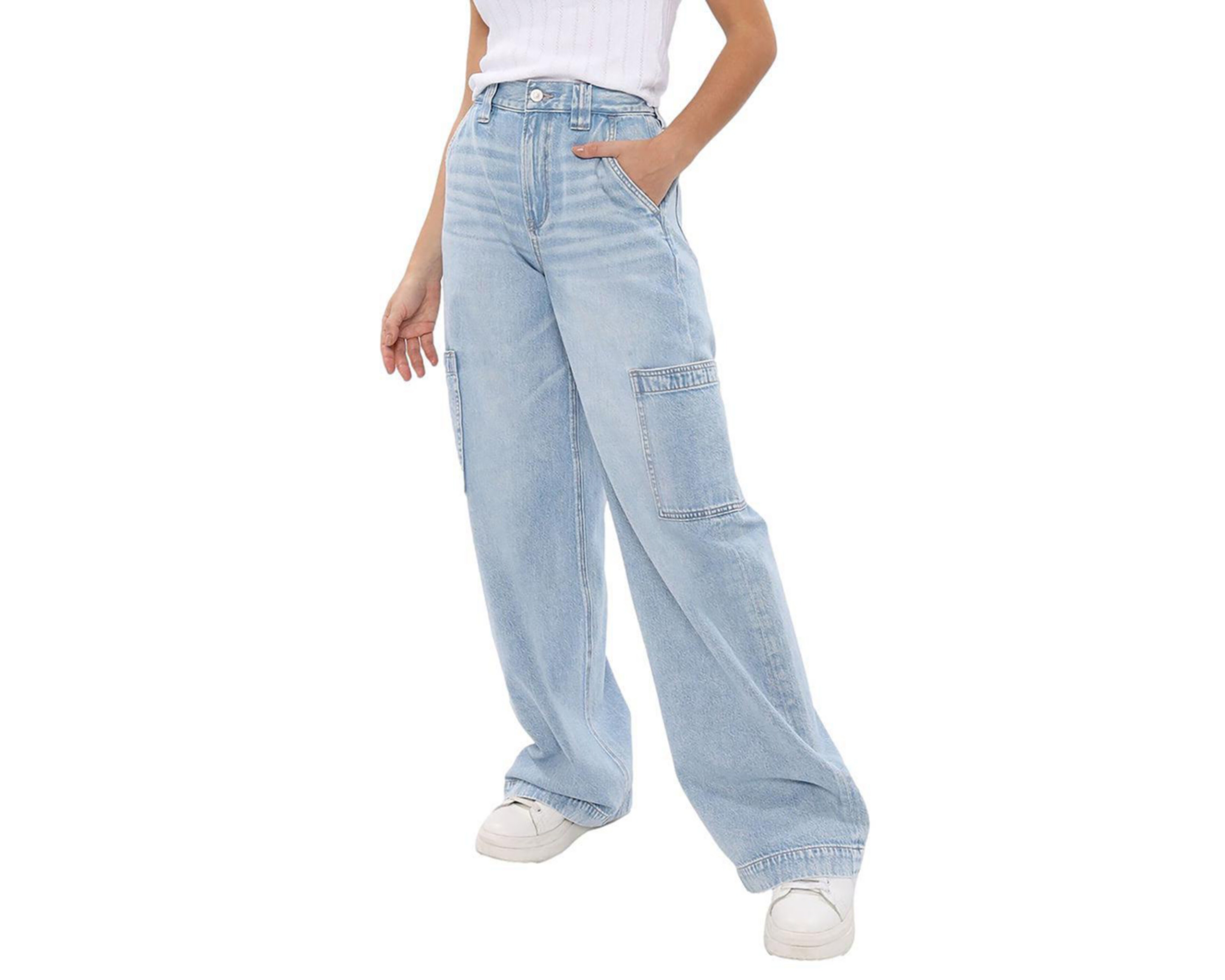 Jeans Baggy Wide-Leg American Eagle Super High-Waisted para Mujer