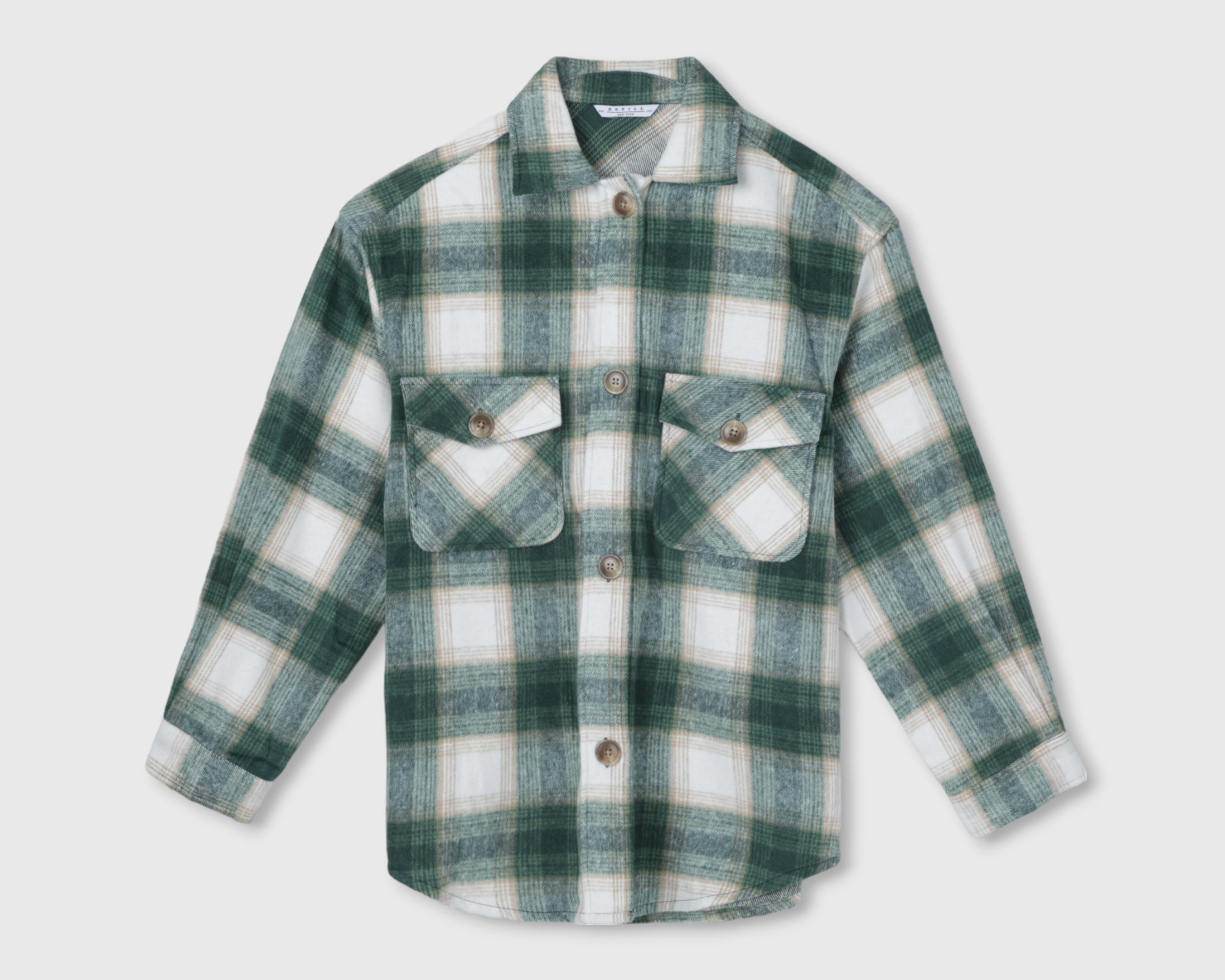 Camisa Refill Manga Larga a Cuadros