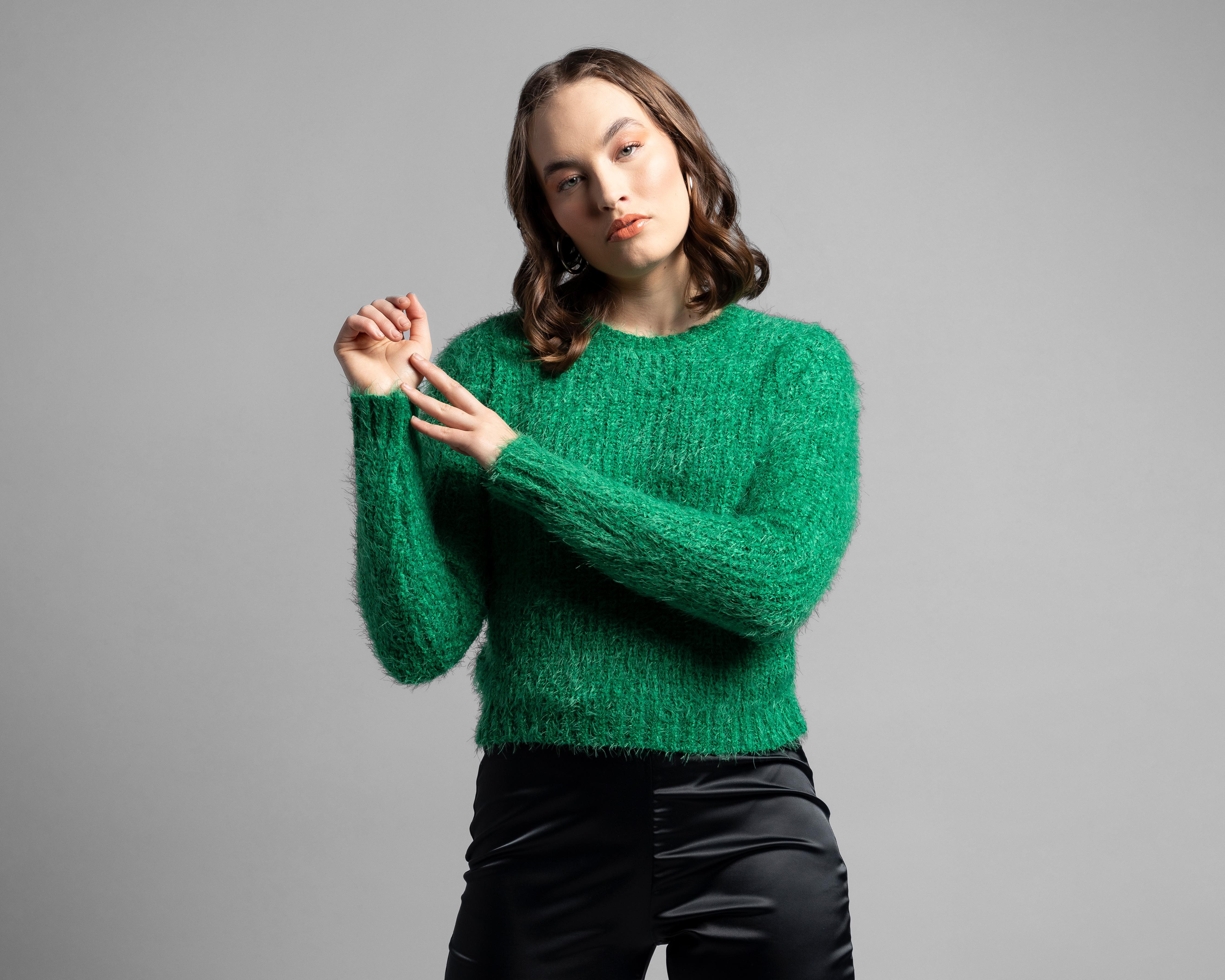 Suéter Thinner Verde con Peluche