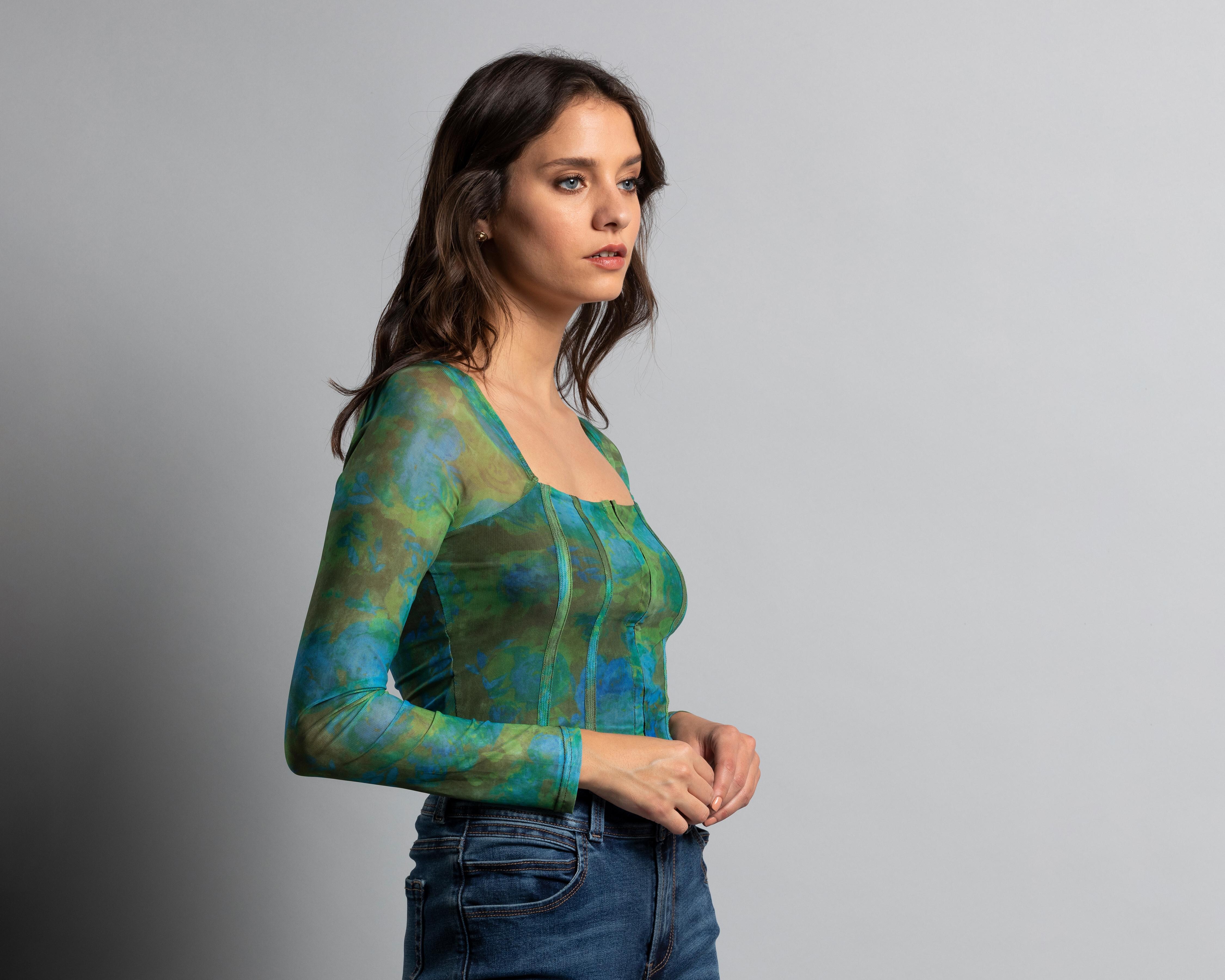 Blusa Thinner Manga Larga con Mesh