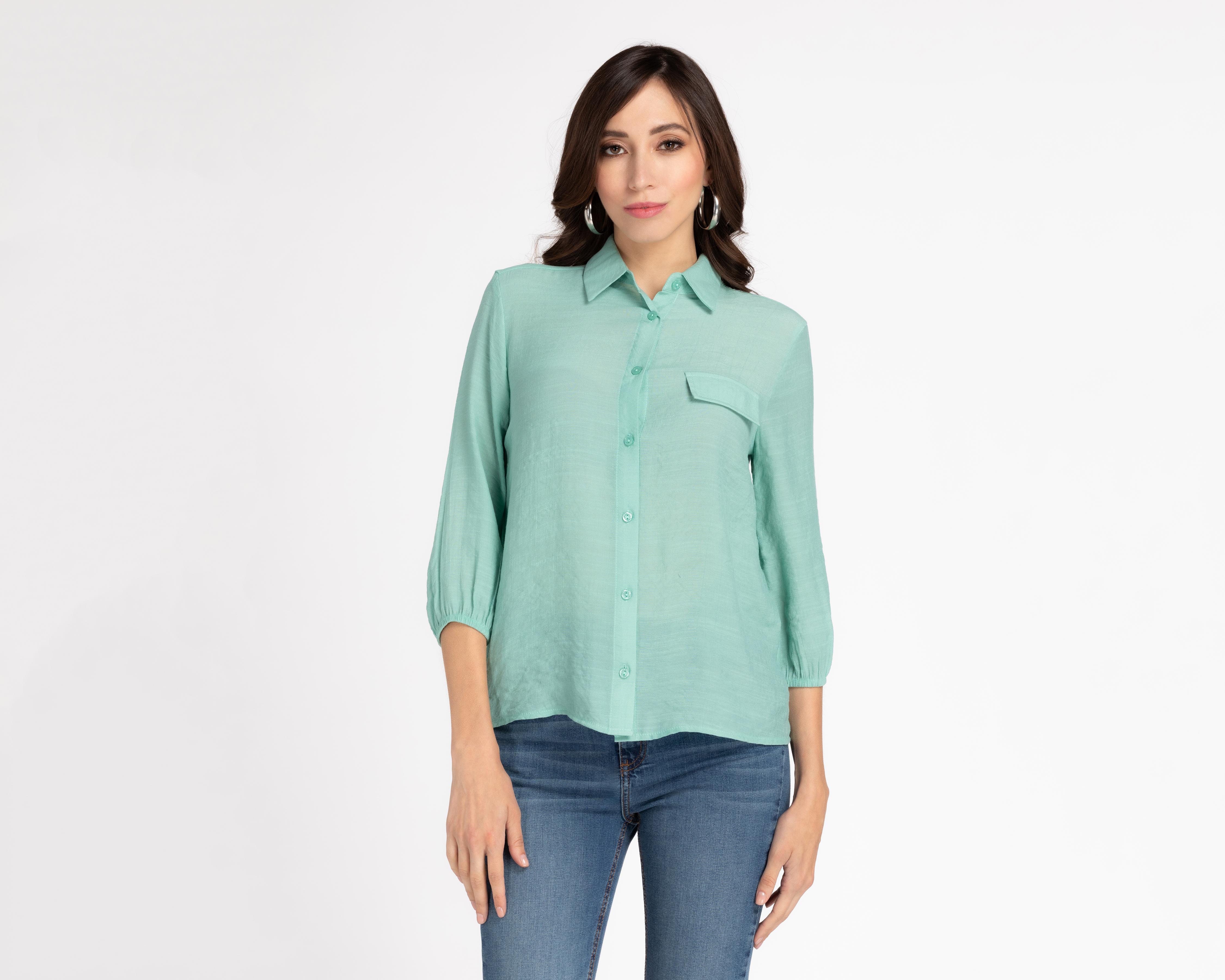 Blusa Jennifer Lopez Manga 3/4 con Botones