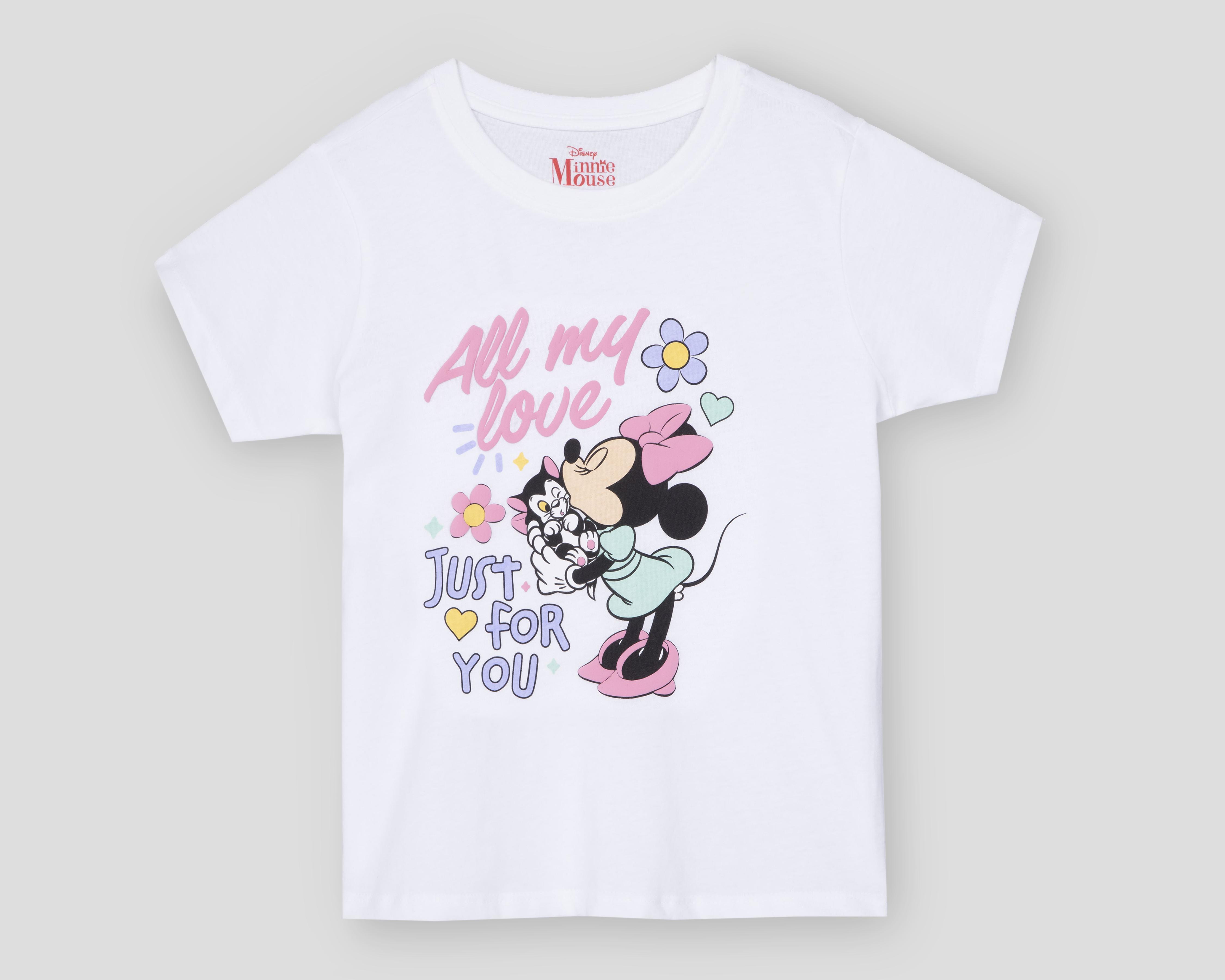 Playera Disney Minnie Mouse Manga Corta para Niña