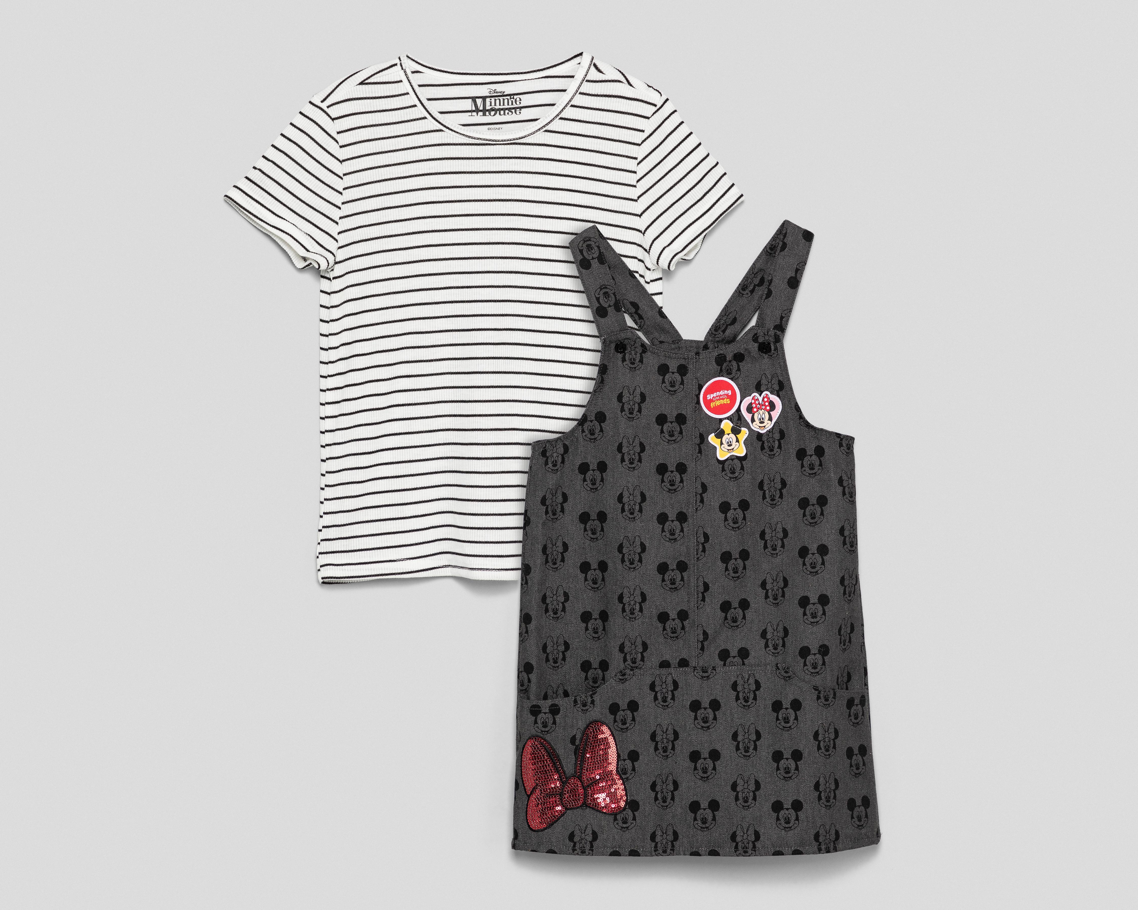 Vestido Gris Disney Minnie Mouse para Niña con Playera