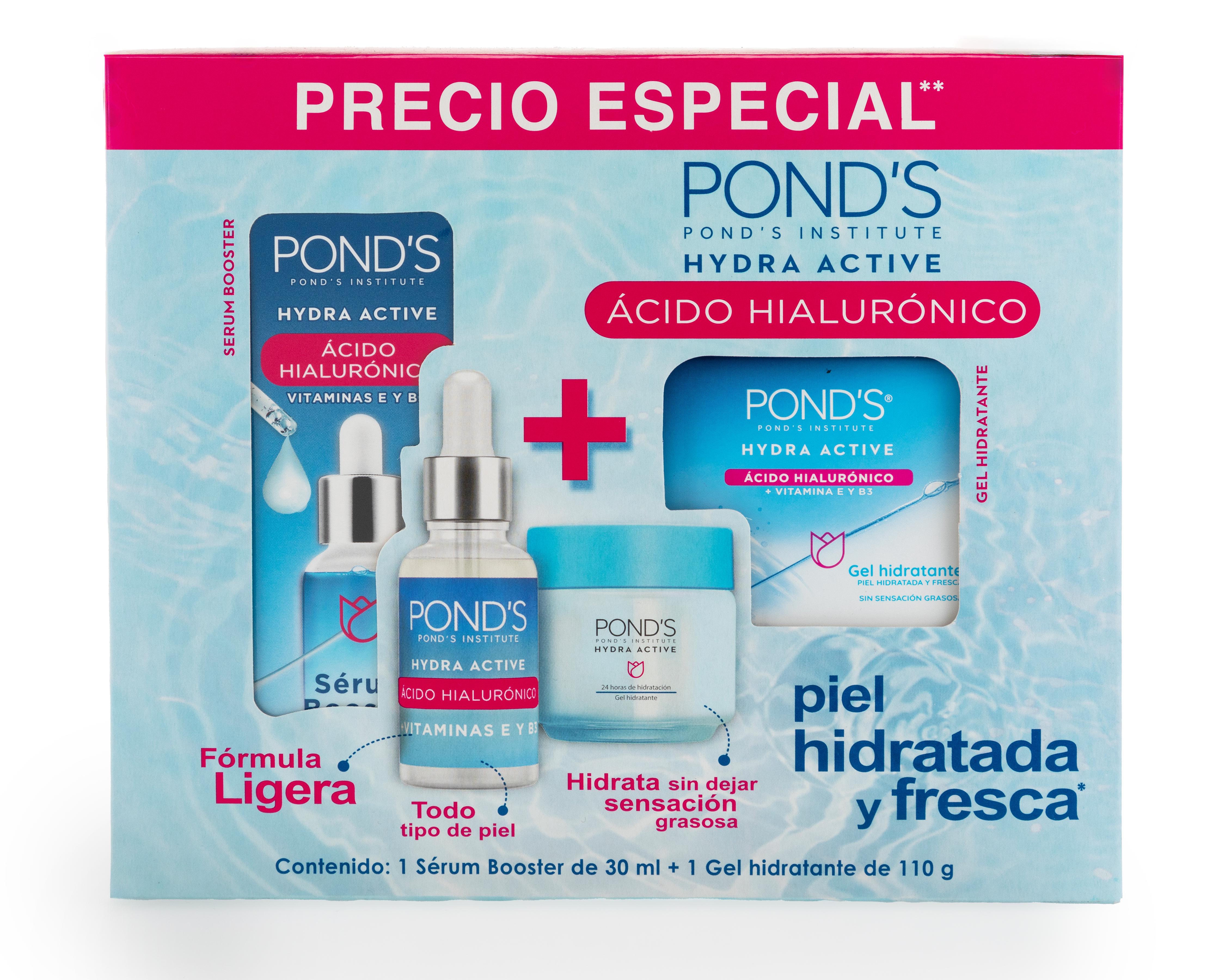 Suero Booster y Gel Hidratante Pond's Hydra Active con Ácido Hialurónico