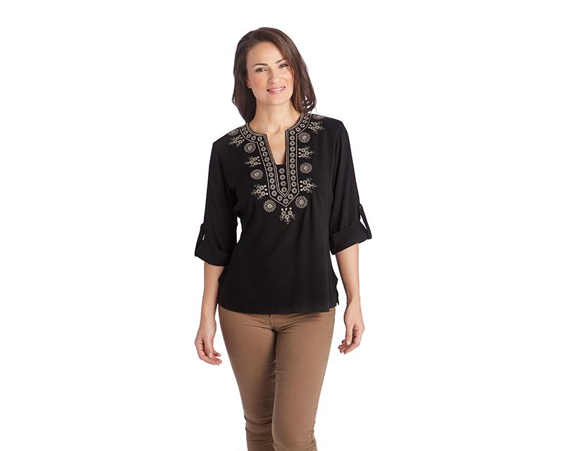Blusa Manga Tres Cuartos para Mujer Paloma Negra 3222432 | Coppel Blusa Manga Tres Cuartos para Mujer Paloma Negra 3222432 | Coppel