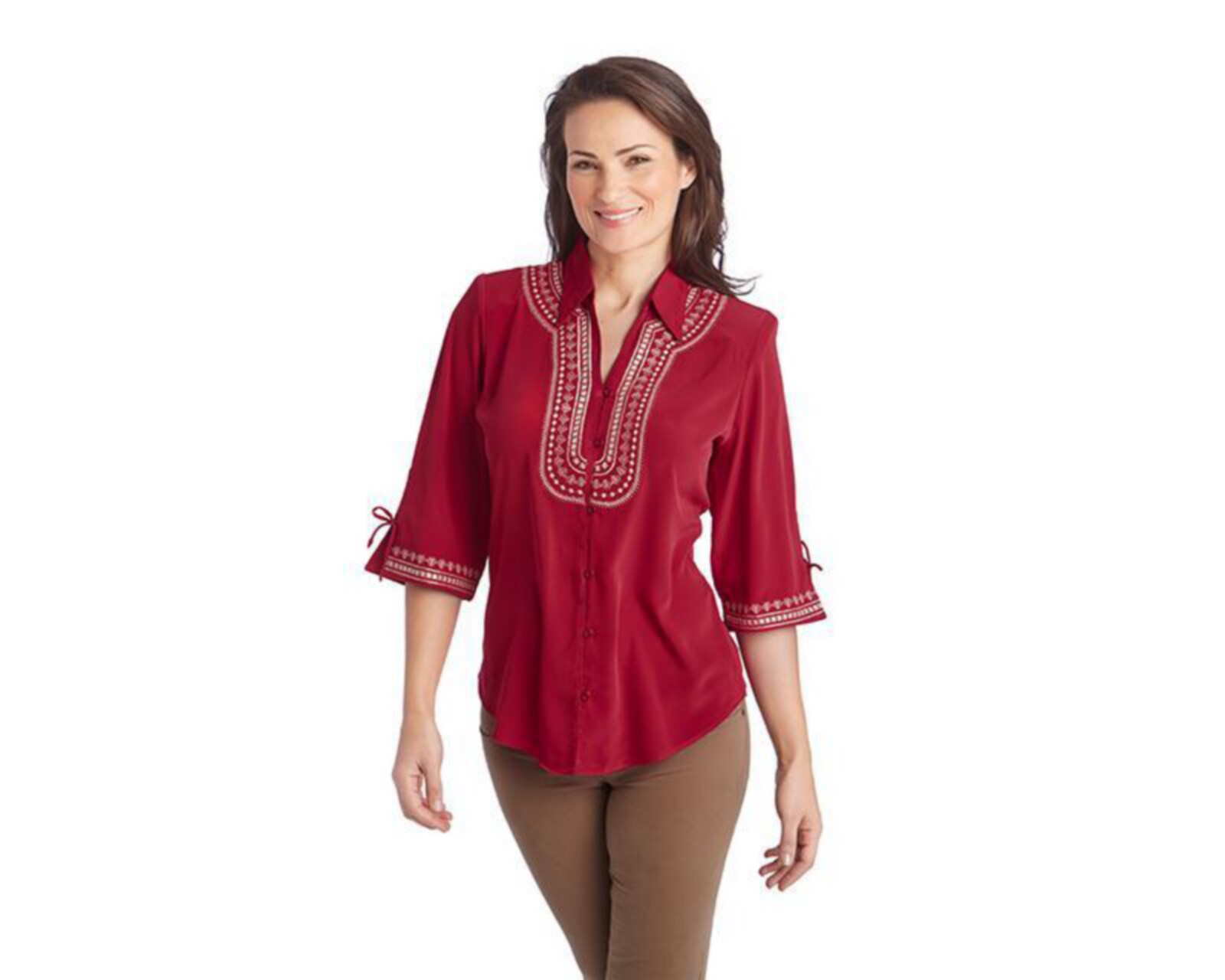 Blusa Tres Cuartos para Mujer Paloma Bordada 3222462 | Coppel Blusa Tres Cuartos para Mujer Paloma Bordada 3222462 | Coppel