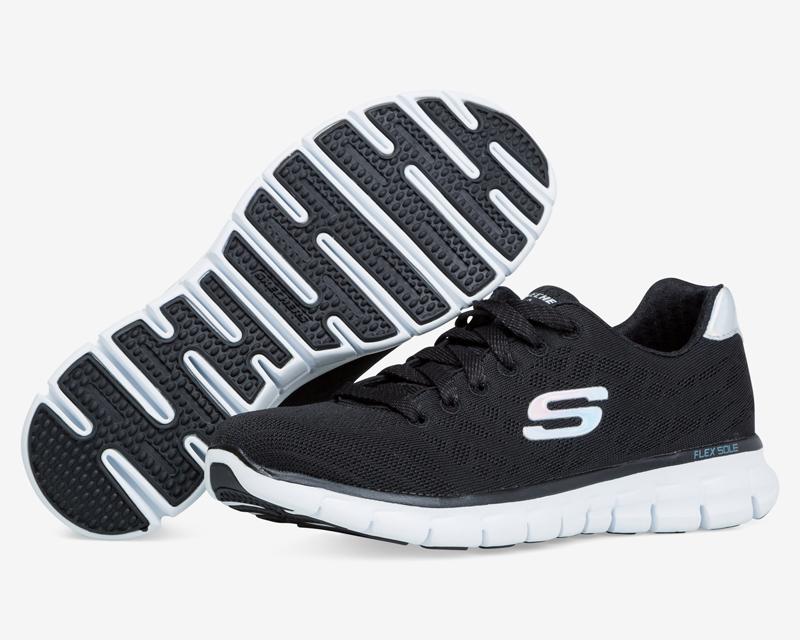 tenis skechers negros para mujer