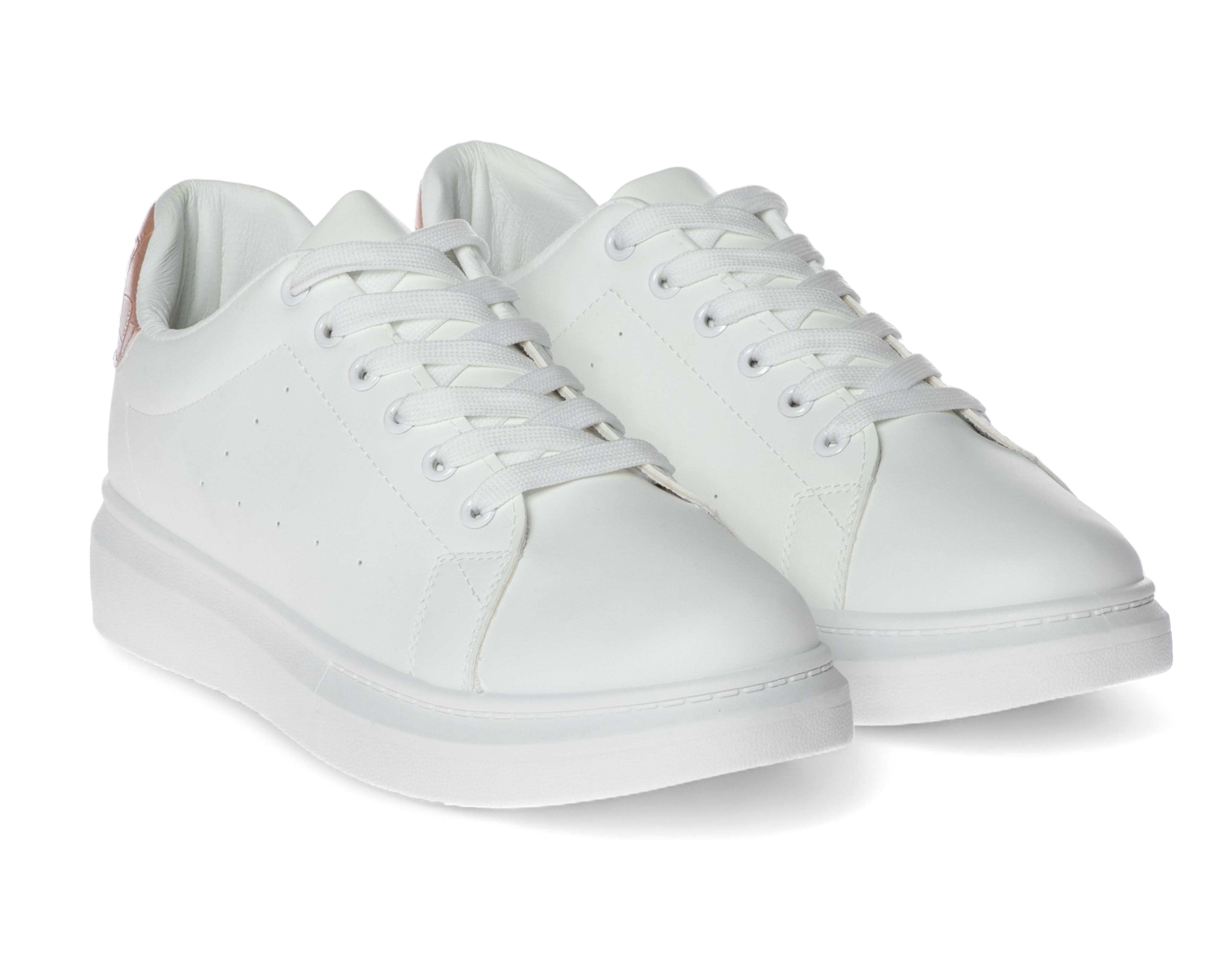 tenis blancos casuales para mujer