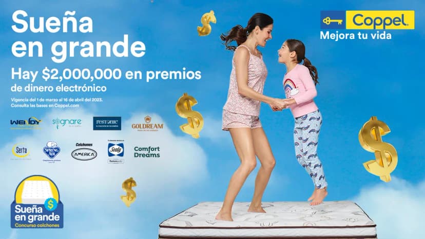 Concurso Coppel: gana dinero electrónico comprando colchones